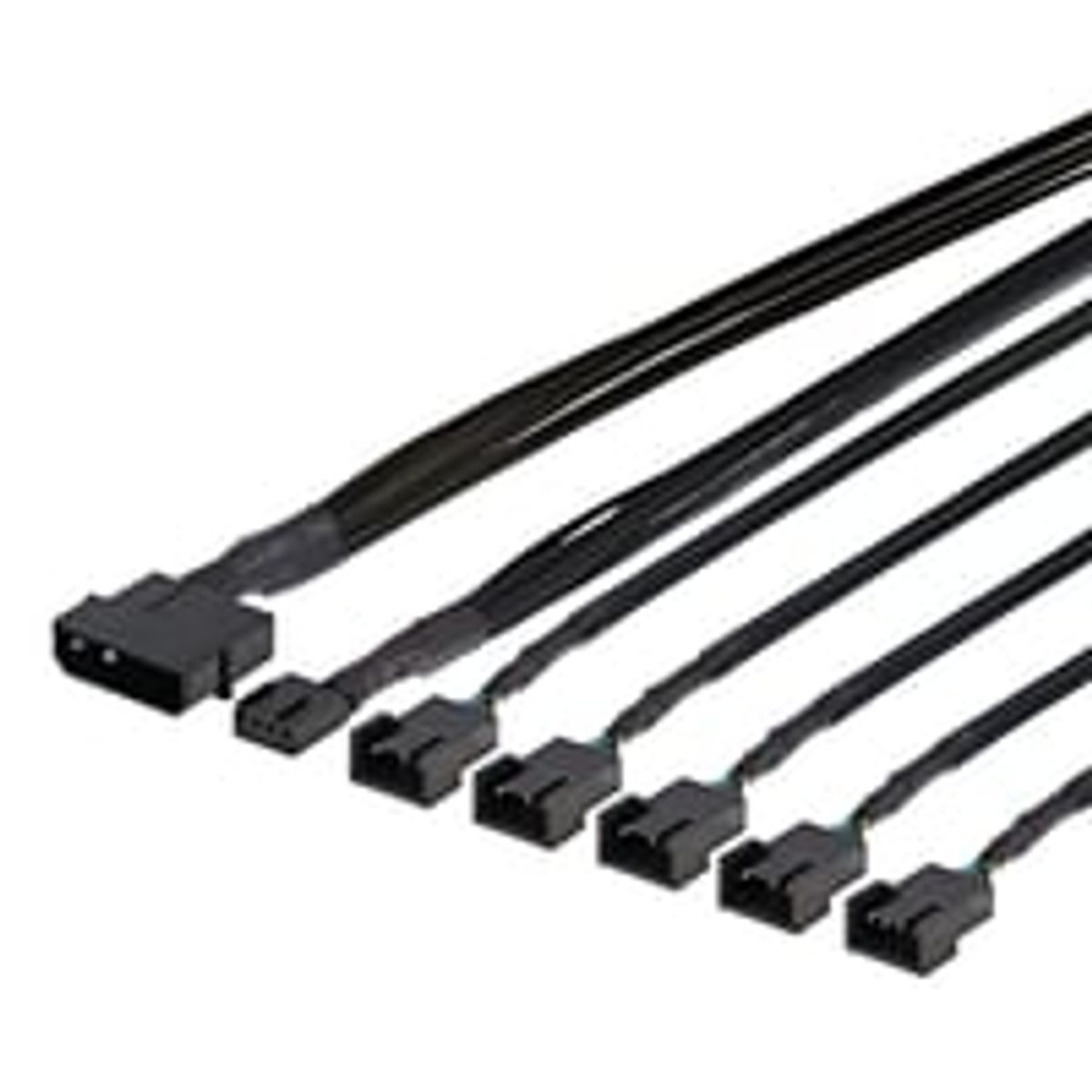 Splitter for PWM fans, 4-pin to 5x4-pin fe, Molex power