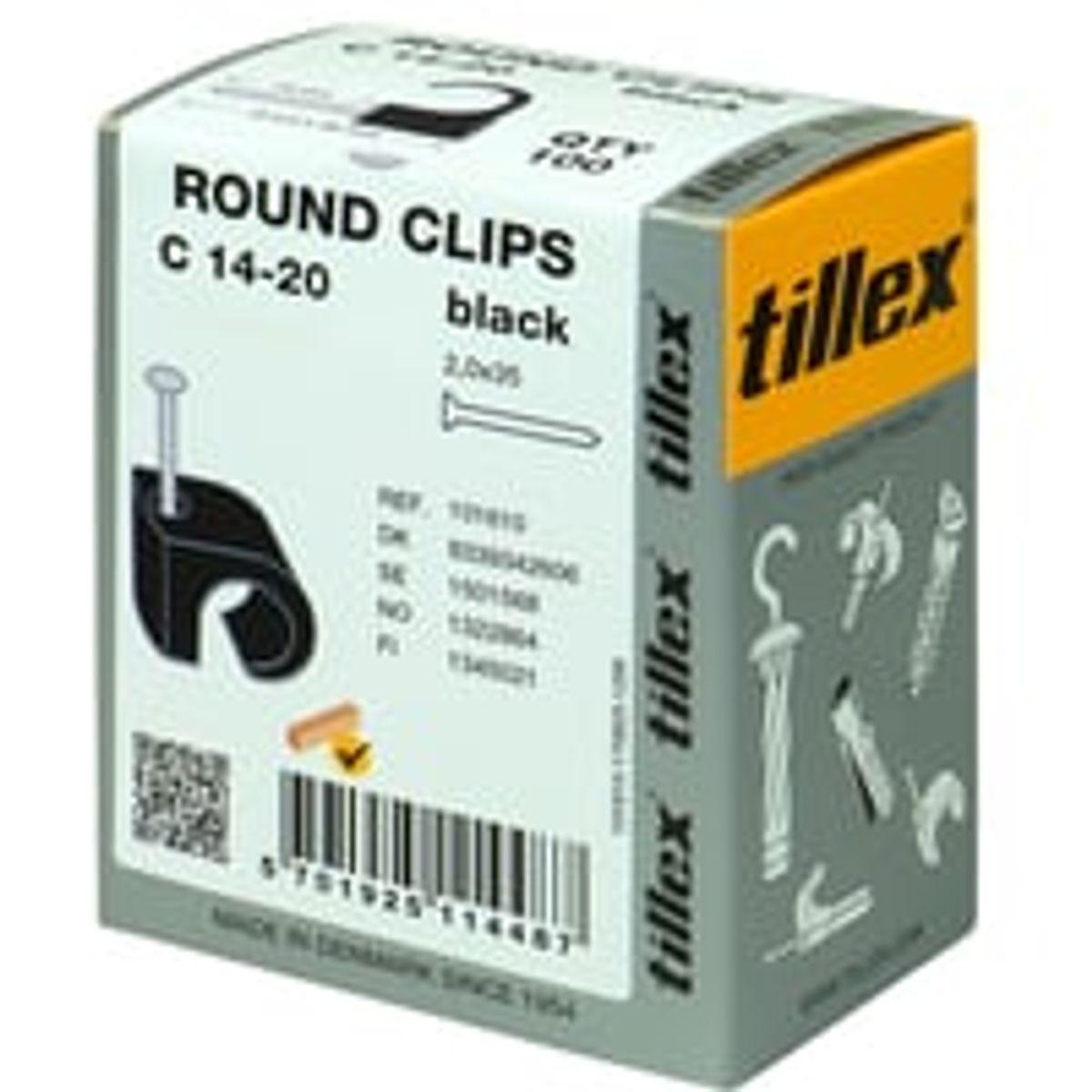 Clips 14-20/35 mm sort (100)