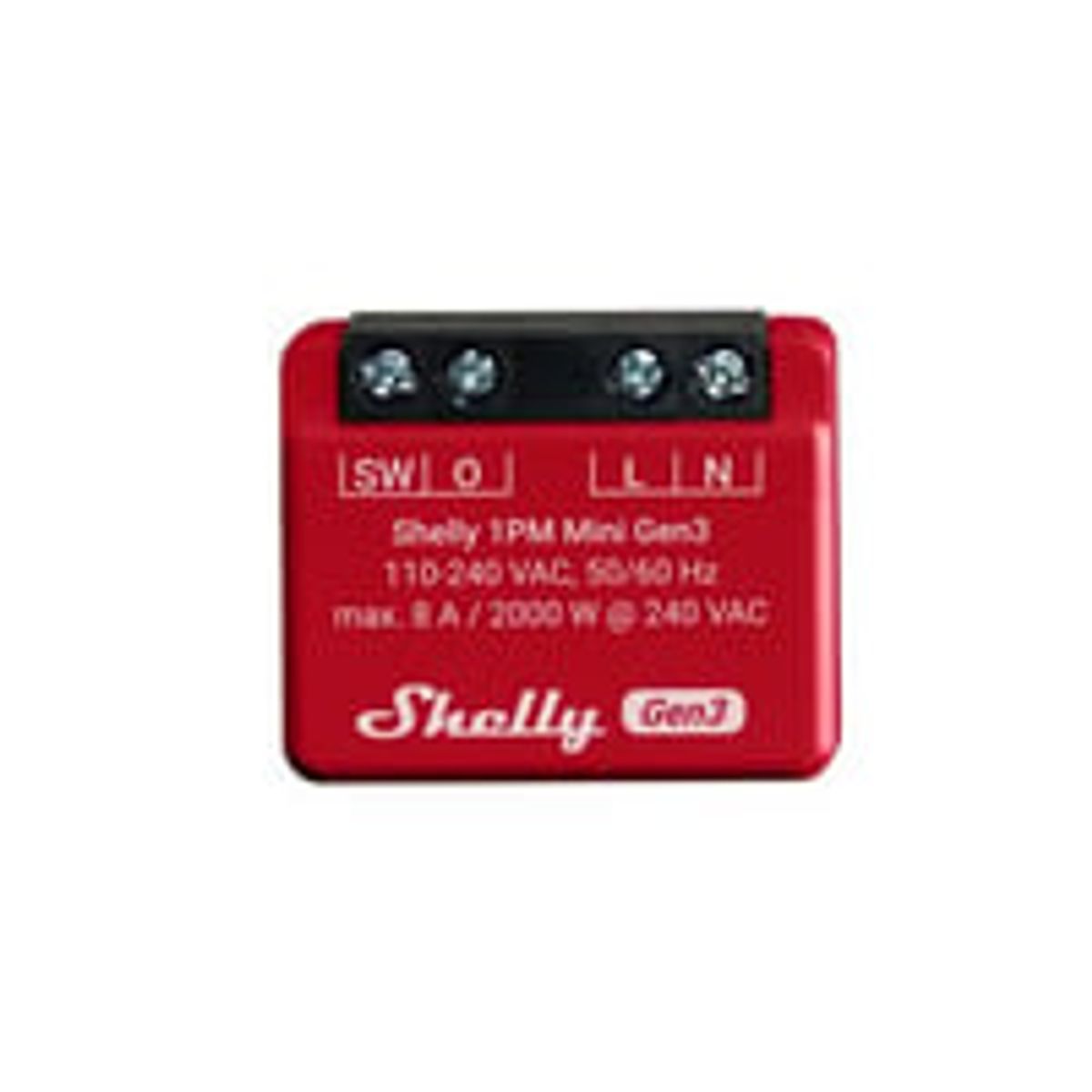 Shelly 1PM Mini (Gen 3), WiFi rel med effektmling, 230Vac