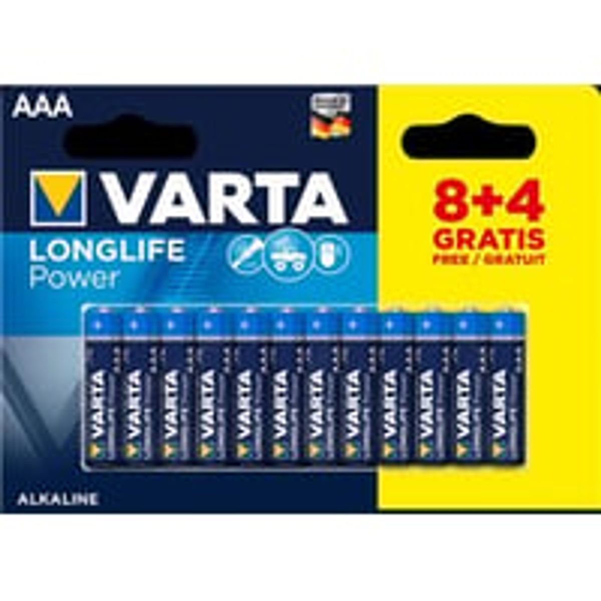 Batteri alkaline aaa 8+4-PACK