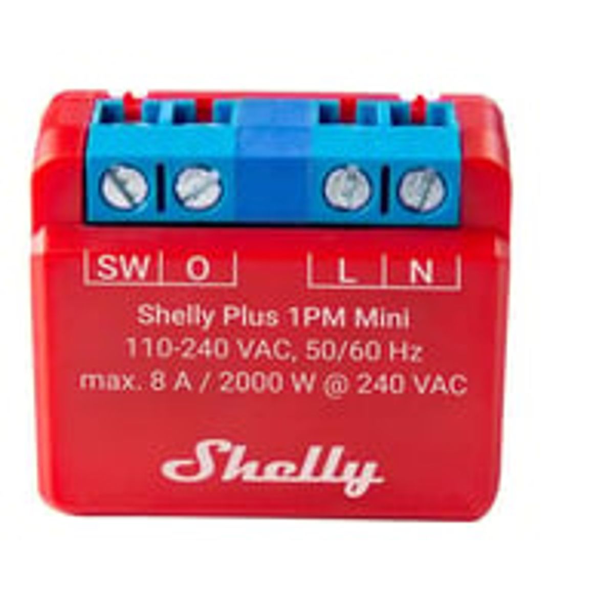 Shelly 1PM Mini (Gen 2), WiFi Rel med Effektmling, 230V AC, 8A