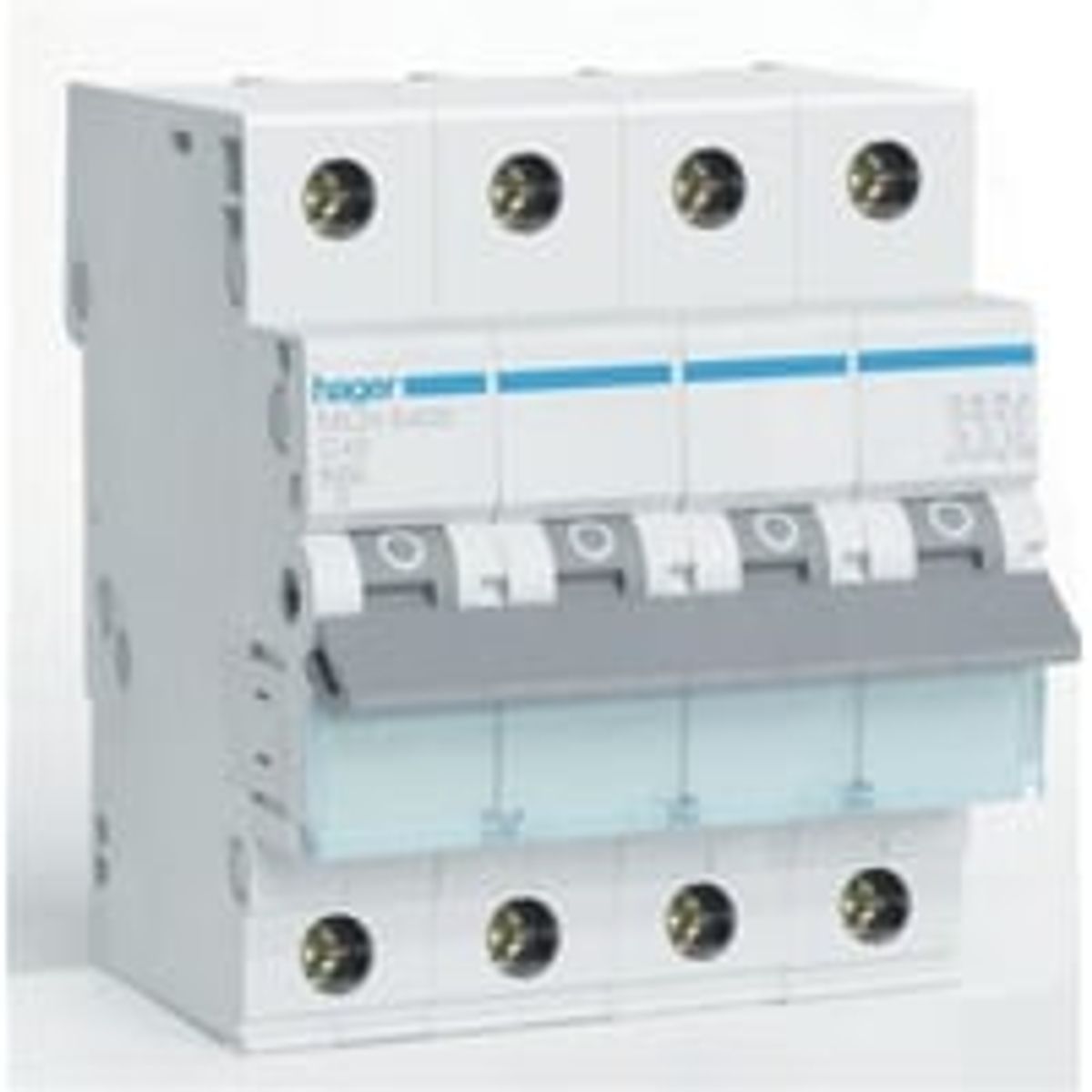 Hager MCN automatsikring, 40A, 3P+N, 6kA, 4 modul, EN60898