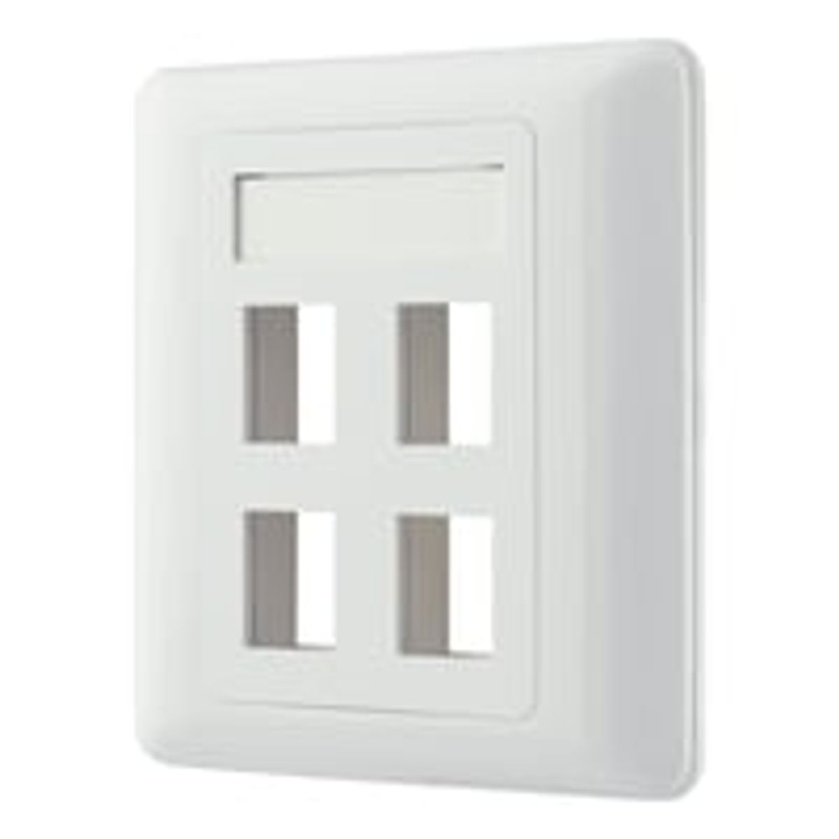 DELTACO flush mount for Keystone, 4 ports, hvid