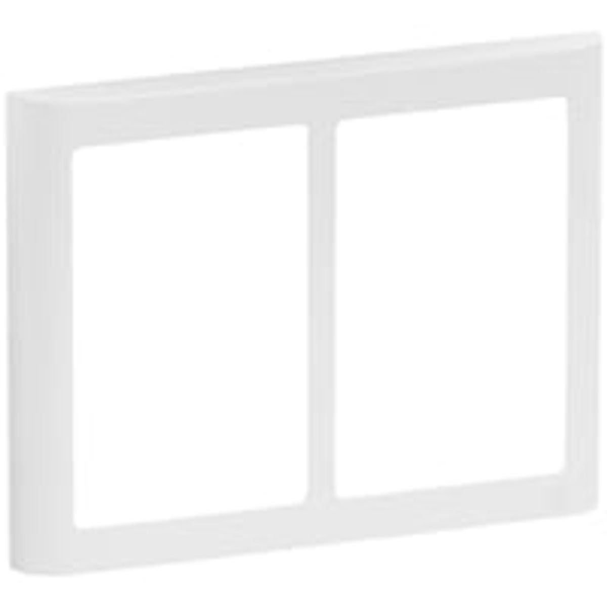 LK FUGA - Soft 63 vandret dobbelt design ramme, 2x1 modul, hvid