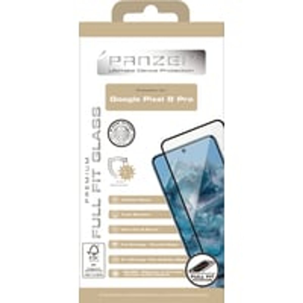 Panzer Premium Curved Glass, Full-Fit, Black - Google Pixel 8 Pro