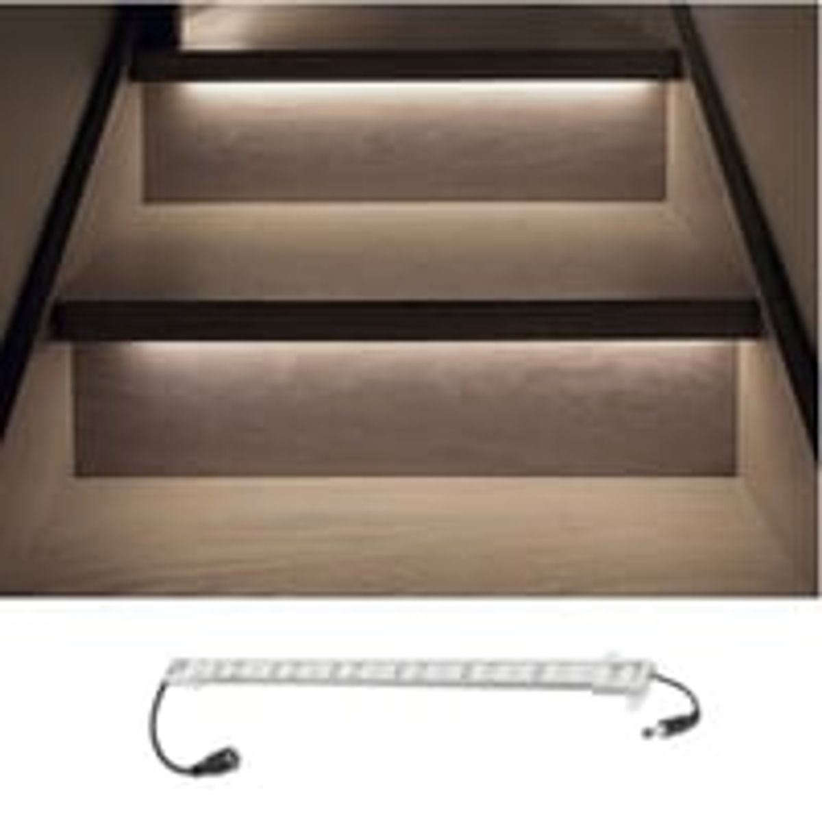 Trappe aluprofil med LED strip, 70 cm, 4W, 24V, IP65, med stik