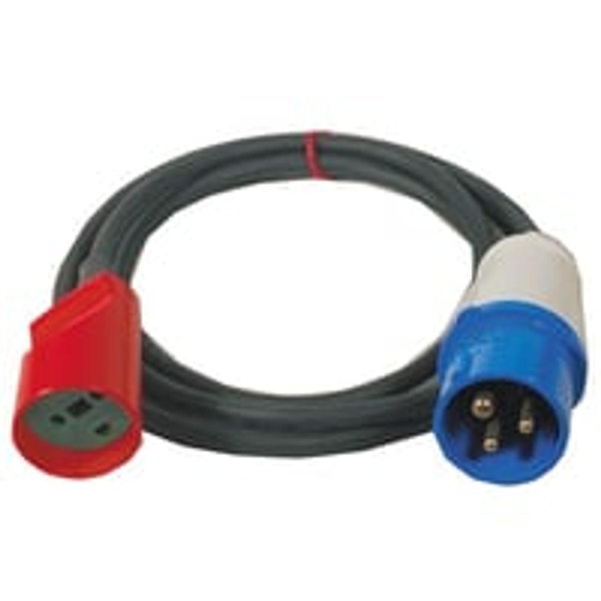 Wexim Adapterkabel, 16A, 230V, CEE til DK stik, 1 m