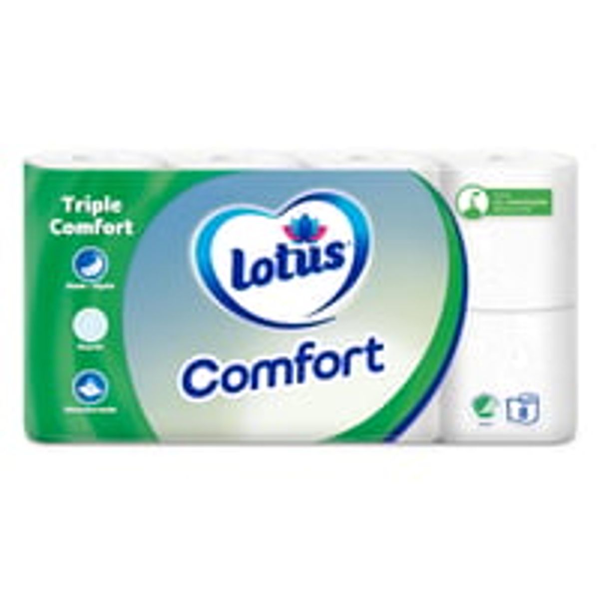 Toiletpapir Lotus Comfort, 3-lags, 18,3m, 56 ruller/karton