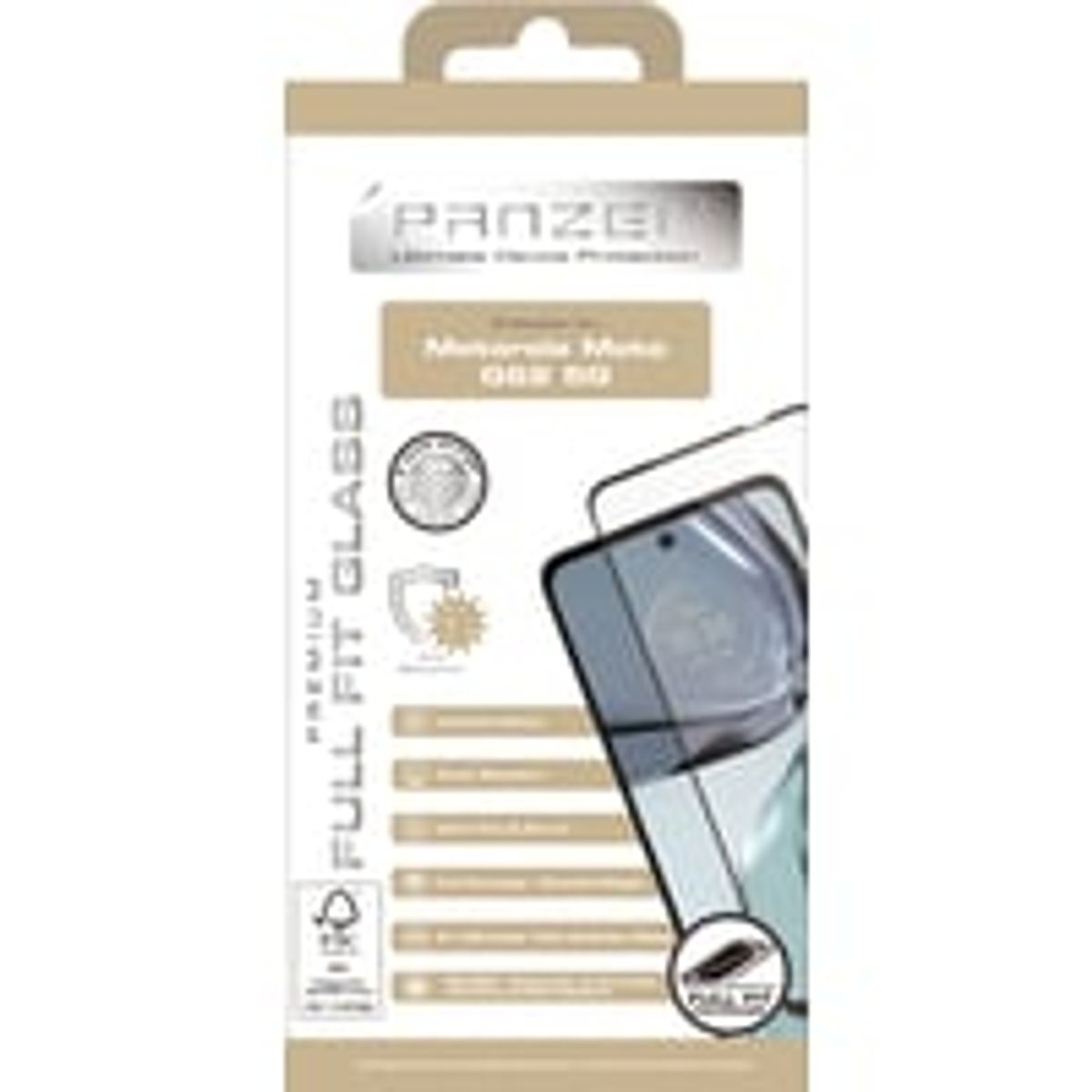 Panzer Premium Full-Fit beskyttelsesglas, Motorola Moto G62 5G, sort