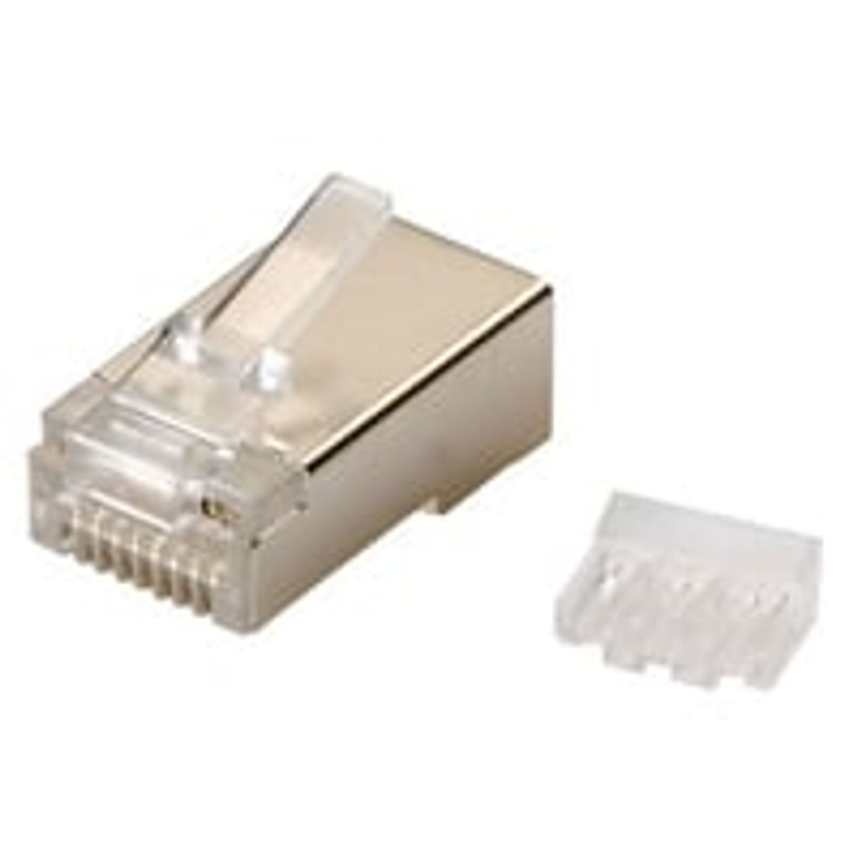 Cat 6A FTP RJ45 (8P8C) modular plug t. stiv rund ledning, AWG 24-26