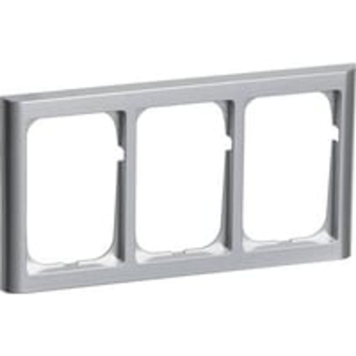 LK FUGA - Softline 63 vandret tripel ramme, 3x1 modul, stlmetallic