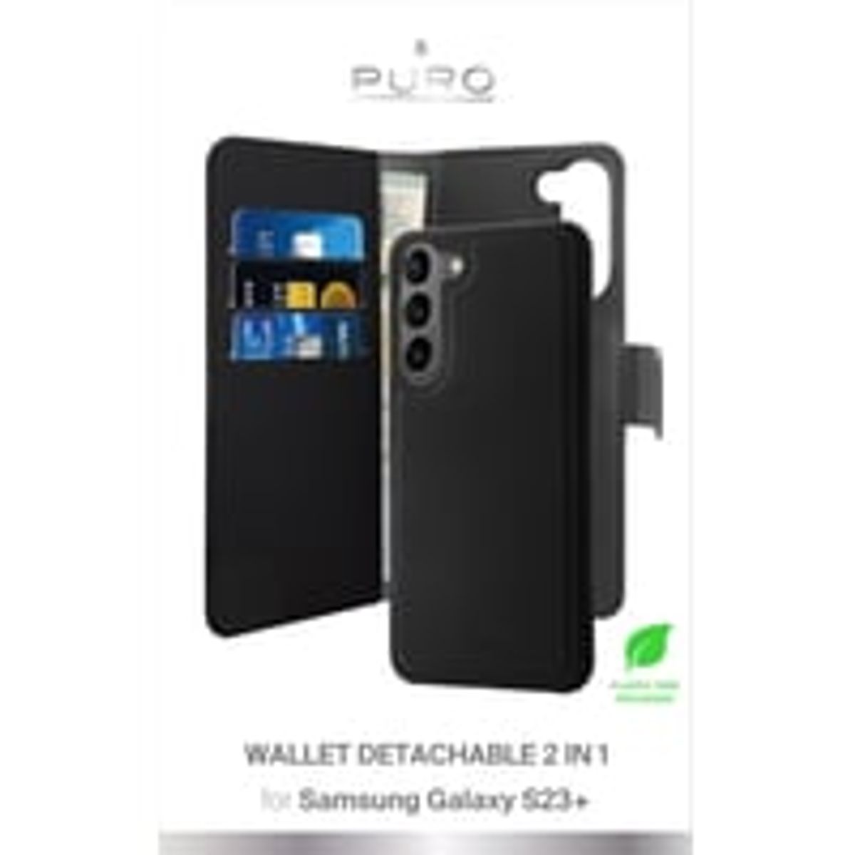 Samsung Galaxy S23+ wallet, detachable, black