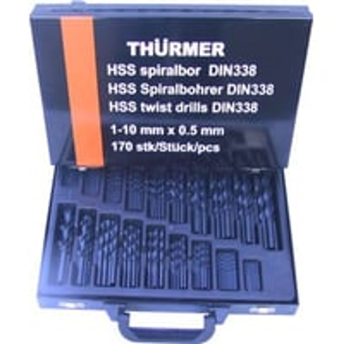 Thrmer borst, 1-10 mm, 0,5 HSS, 170 stk