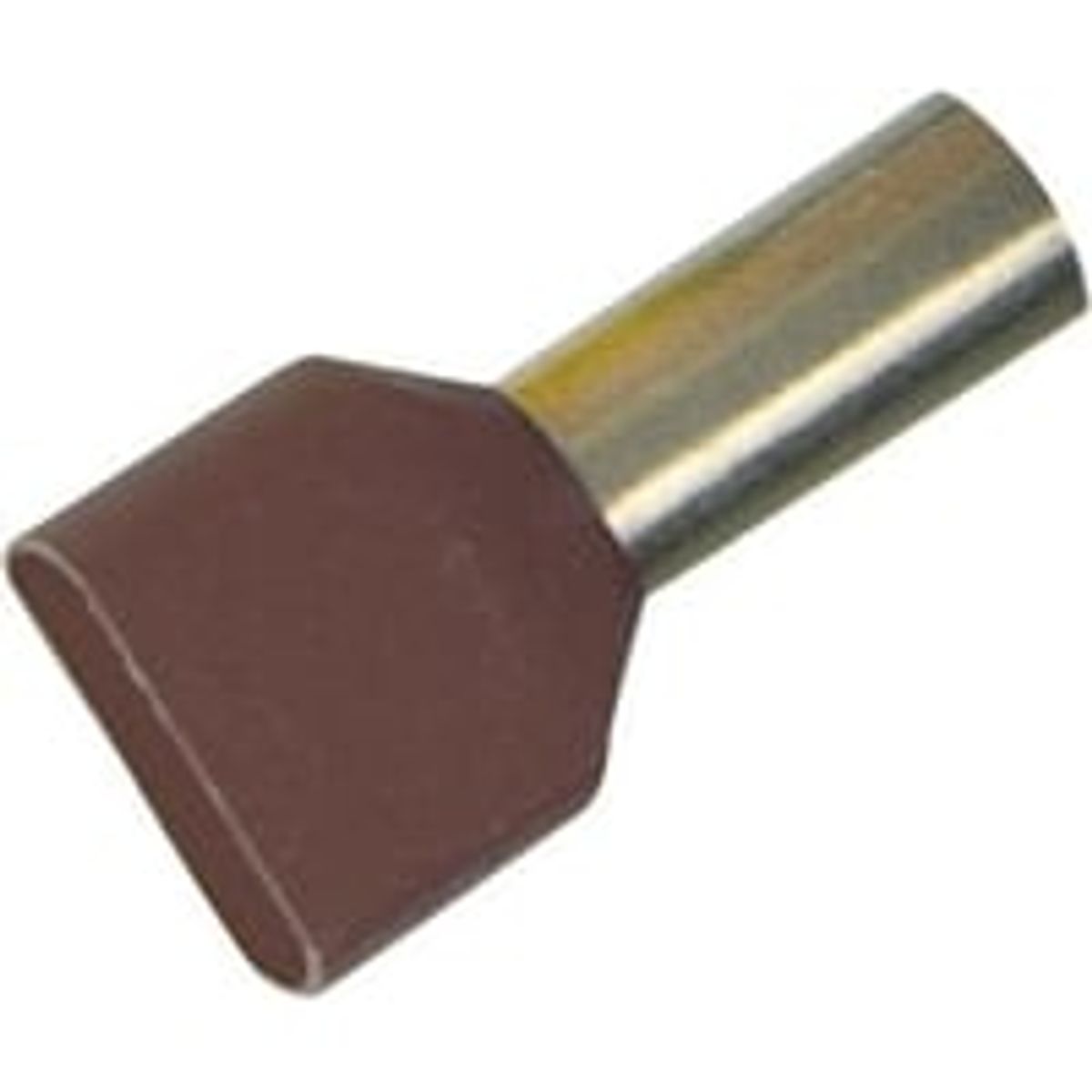 Elpress - Isoleret TWIN terminalrr, 2 x 10 mm / 14,0 mm, brun (farvekode TE) - 100 stk