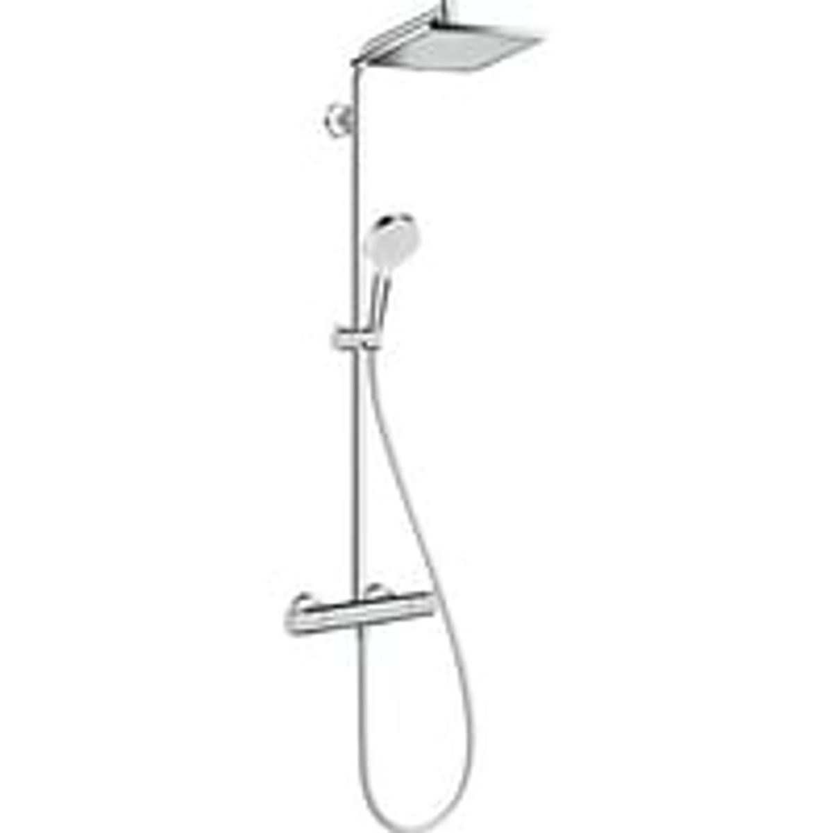 Hansgrohe Crometta E 240, termostat, hovedbruser, hndbruser, bruserslange, krom