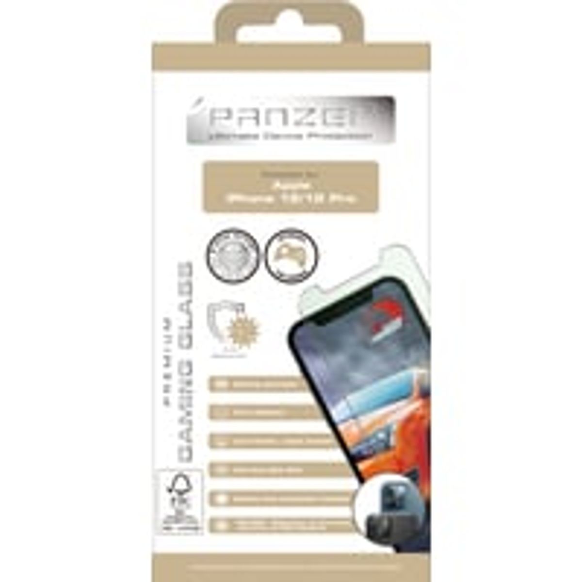 PANZER Gaming Screen Protector til iPhone 12/12 Pro, transparent