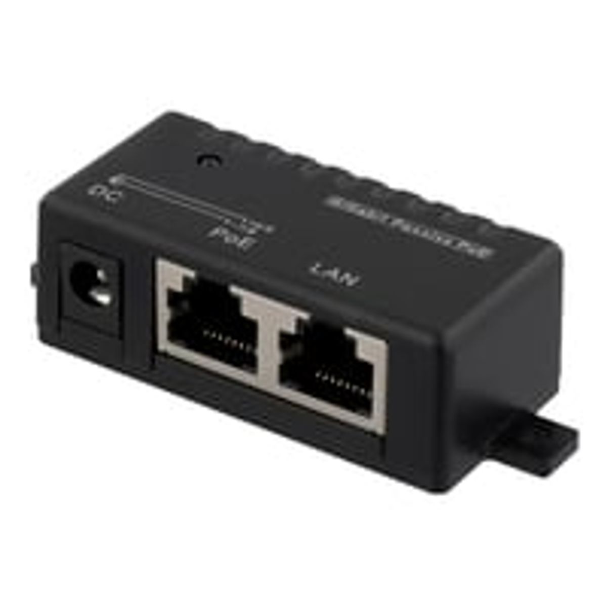 DELTACO PoE Gigabit injector for PoE/PoE+, 1000Mbps, 48V/1A, sort