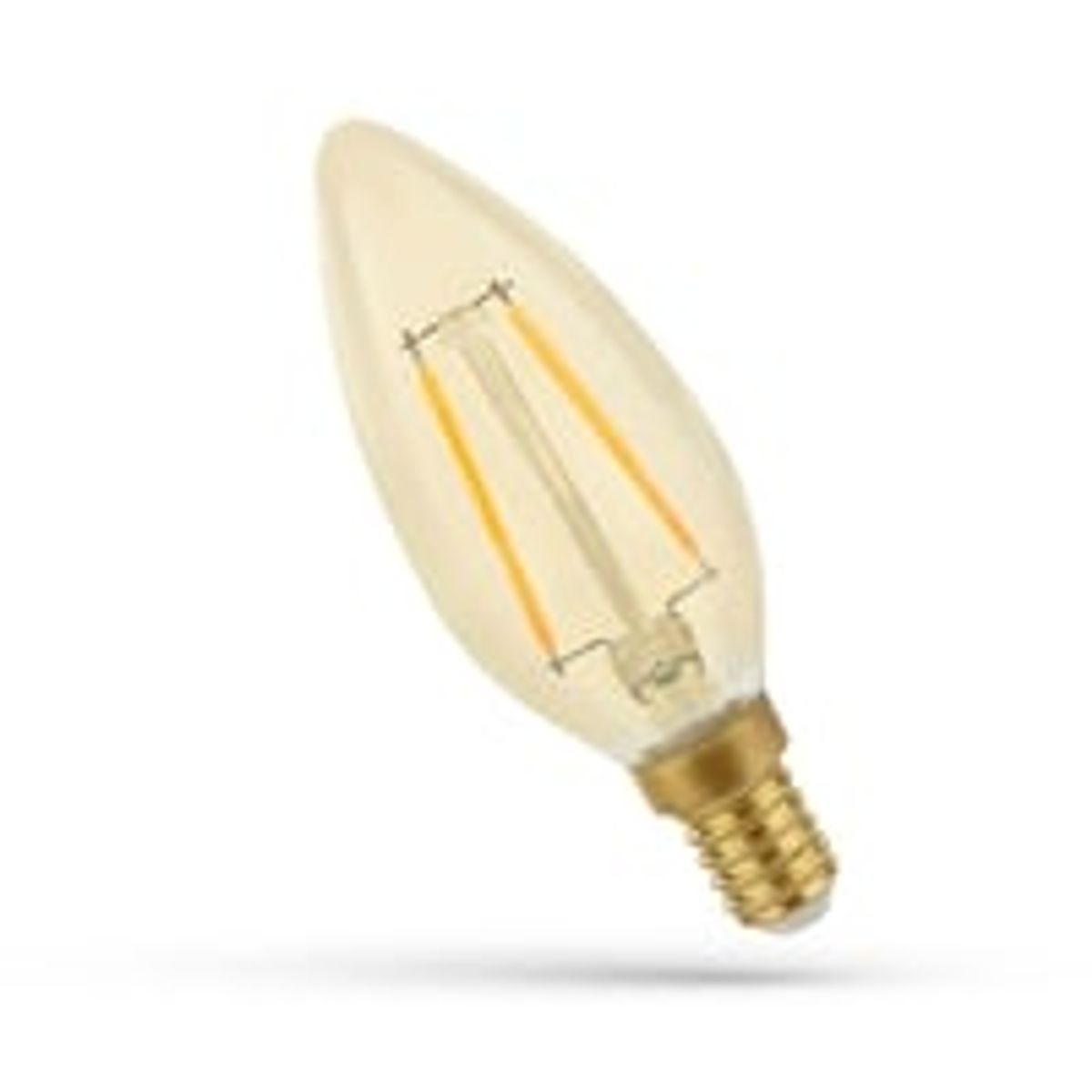 2W LED Kertepre, C35, ravfarvet glas, ekstra varm, E14, 260lm - SpectrumLED