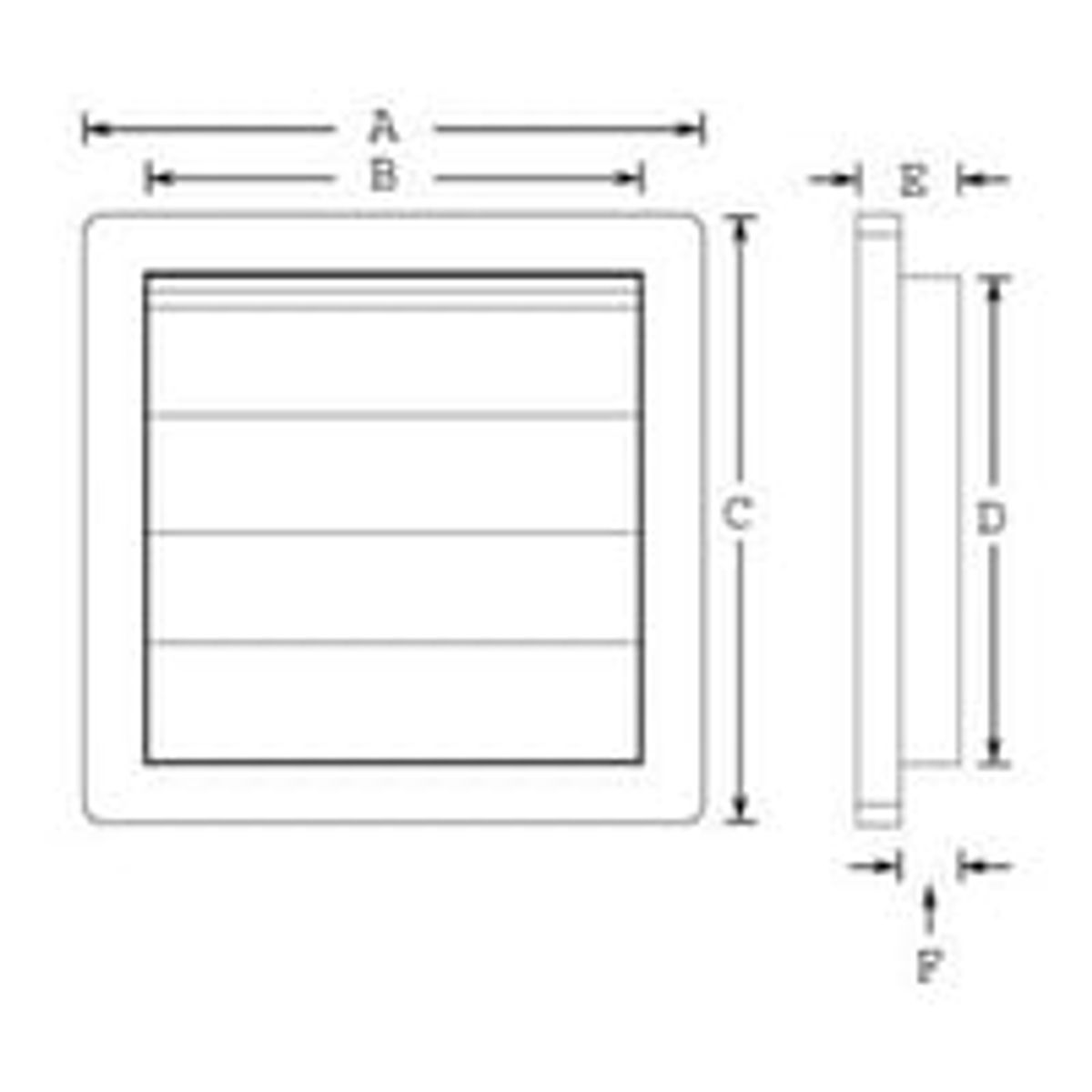 Lamelventil type 75, 150x150 mm, rd