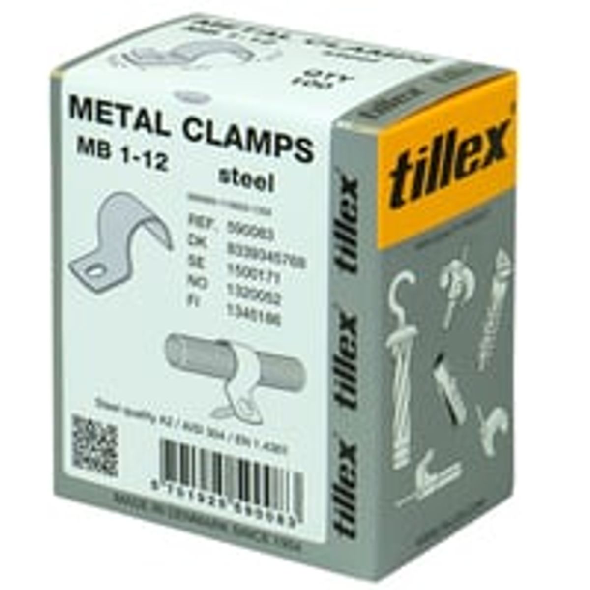 Tillex MB1 Kabelbjle, 12 mm, 1-Lap, Rustfrit Stl A2 AISI 304