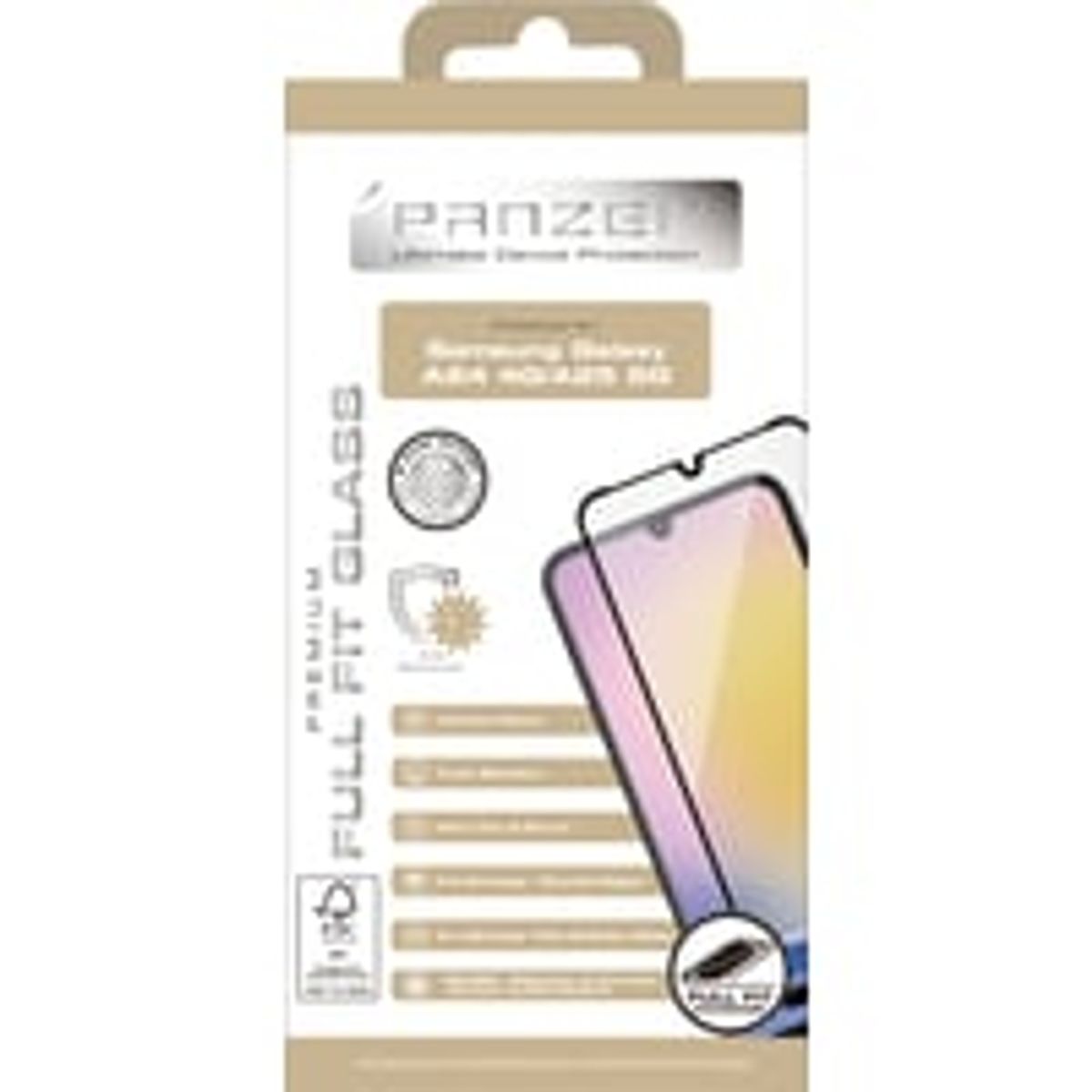 Panzer Premium Full-Fit Glass, sort, til Samsung Galaxy A24/A25