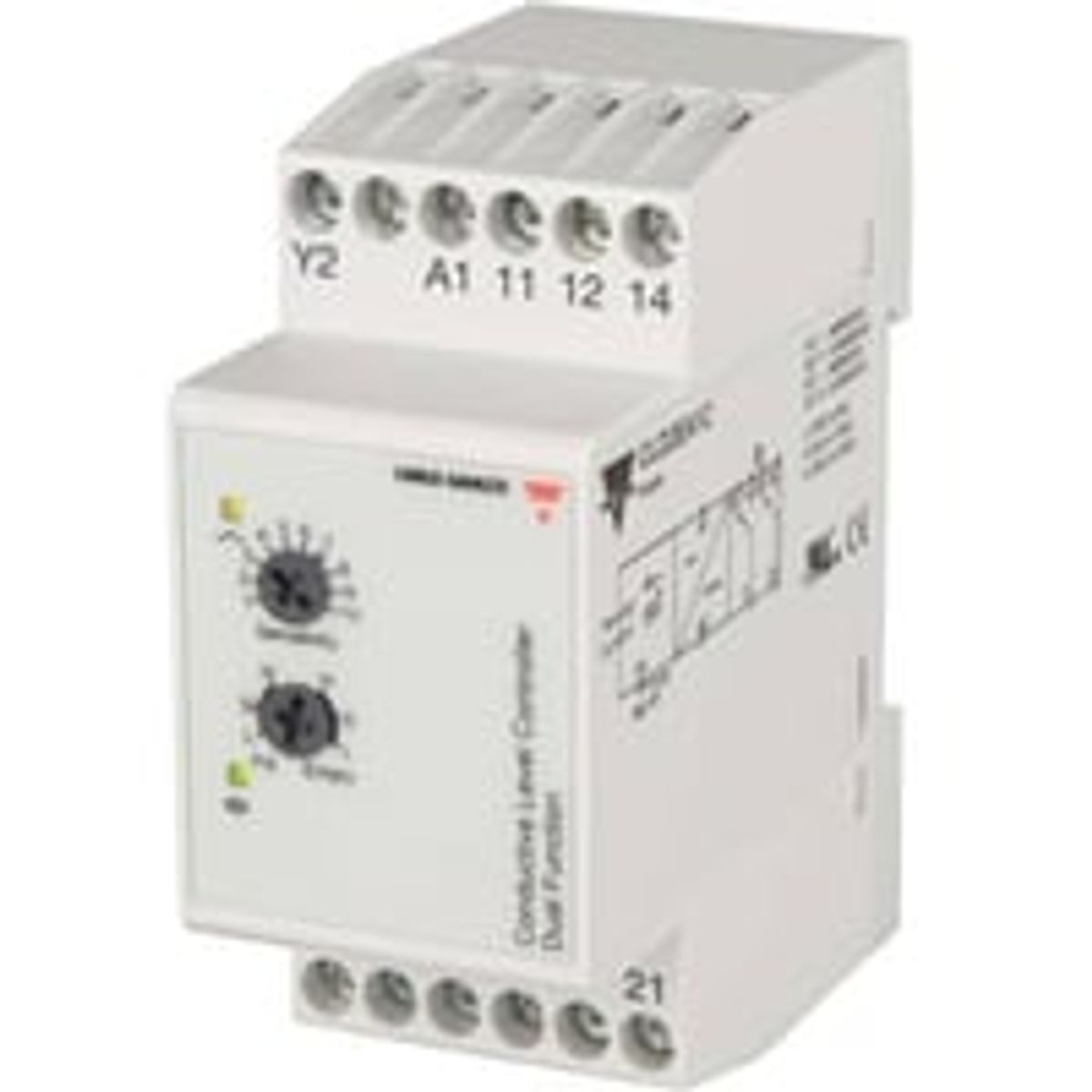 Carlo Gavazzi - Niveaurel/forstrkerrel for konduktiv sensor, 24Vac/dc (CLD2EA1CM24)