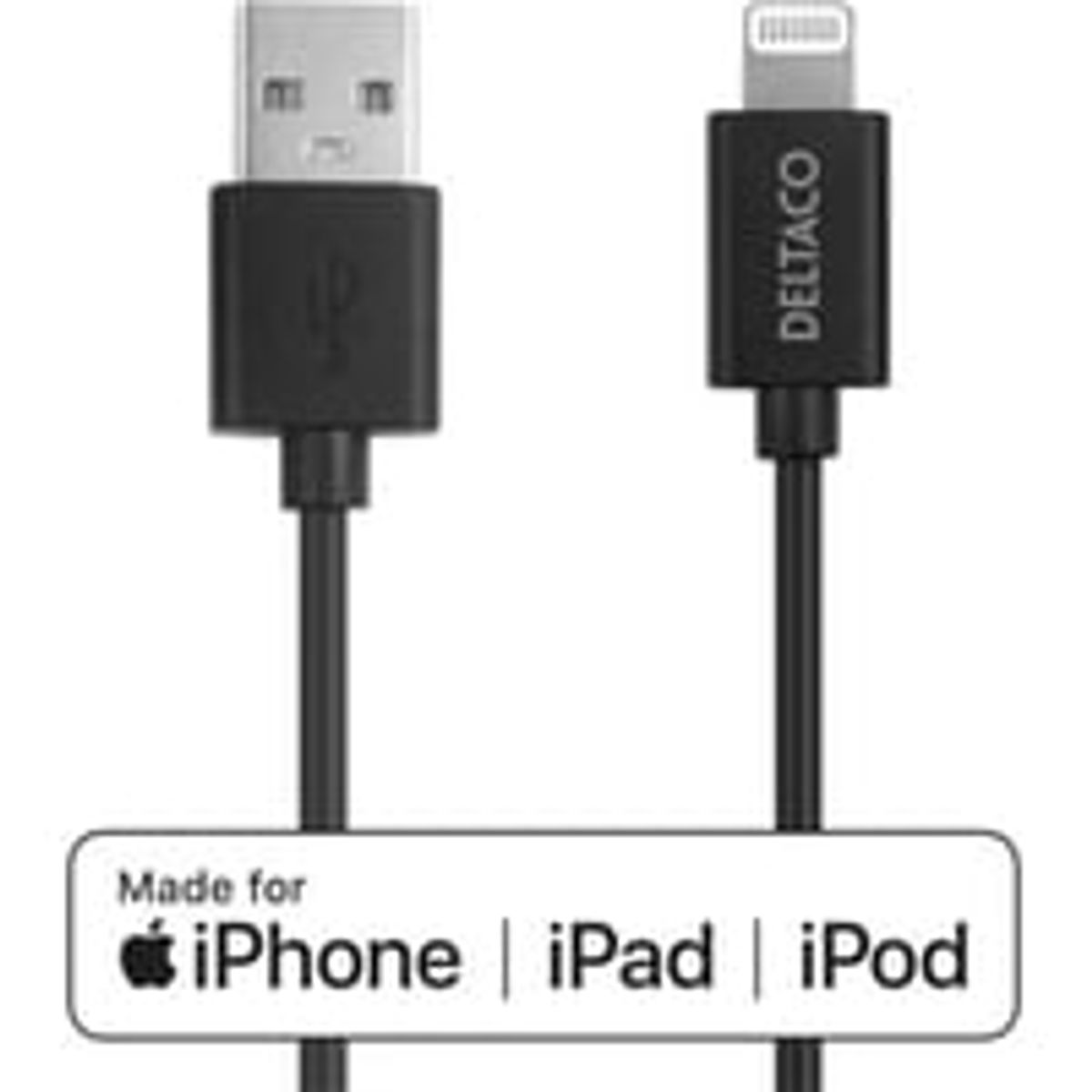 USB-A - Lightning cable, 2m, black