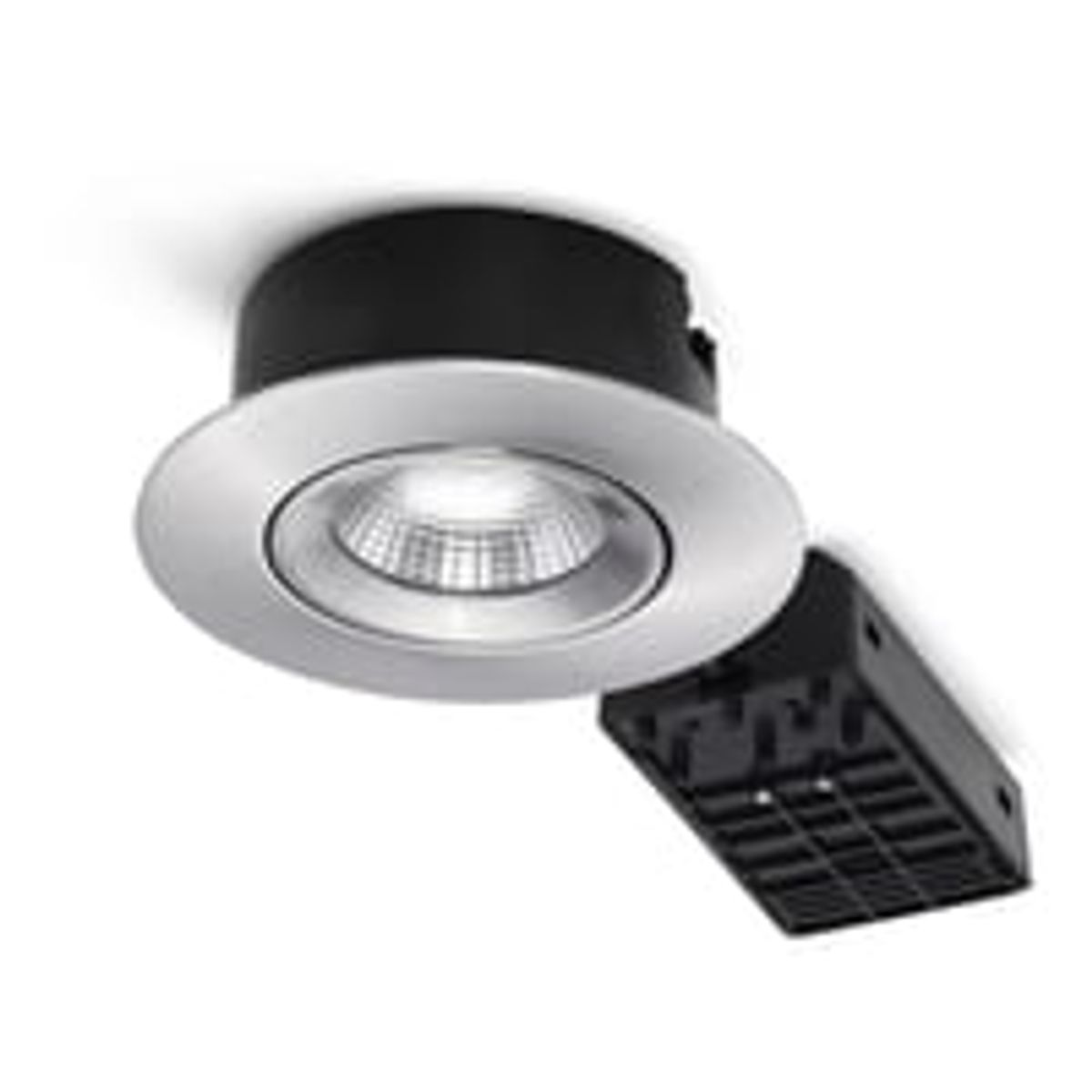 Nordtronic Velia ECO LED indbygningsspot, 230V, 7W, 2700/3000/4000K, CRI90, 500lm, rund, brstet aluminium