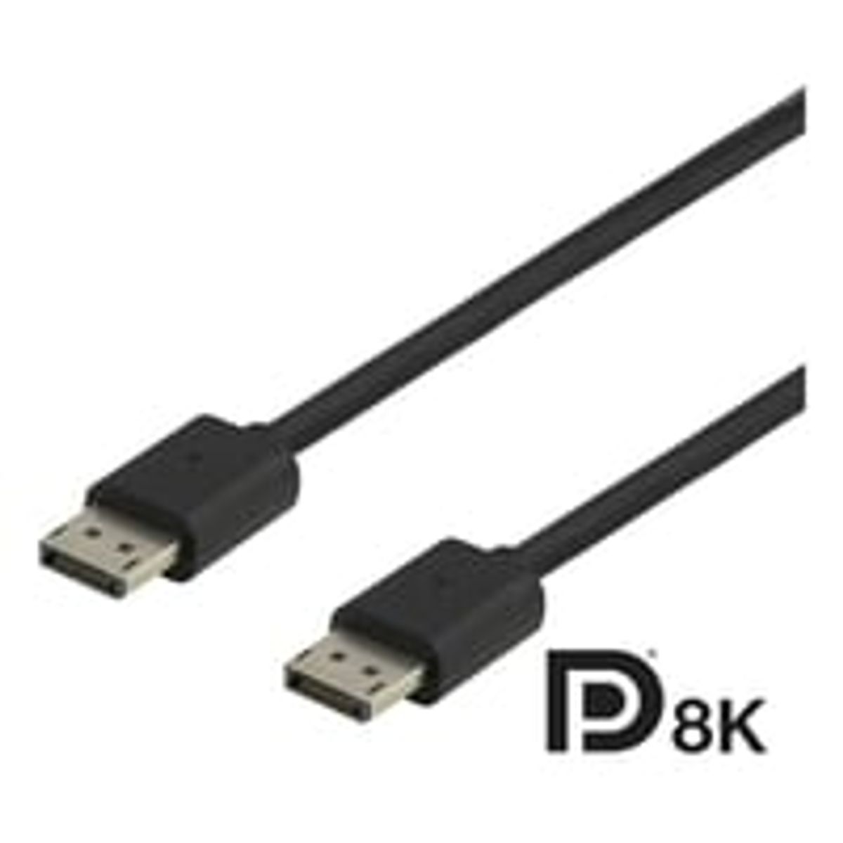 DELTACO DisplayPort kabel, DP 1.4, 7680x4320 i 60Hz, 1,5m, sort