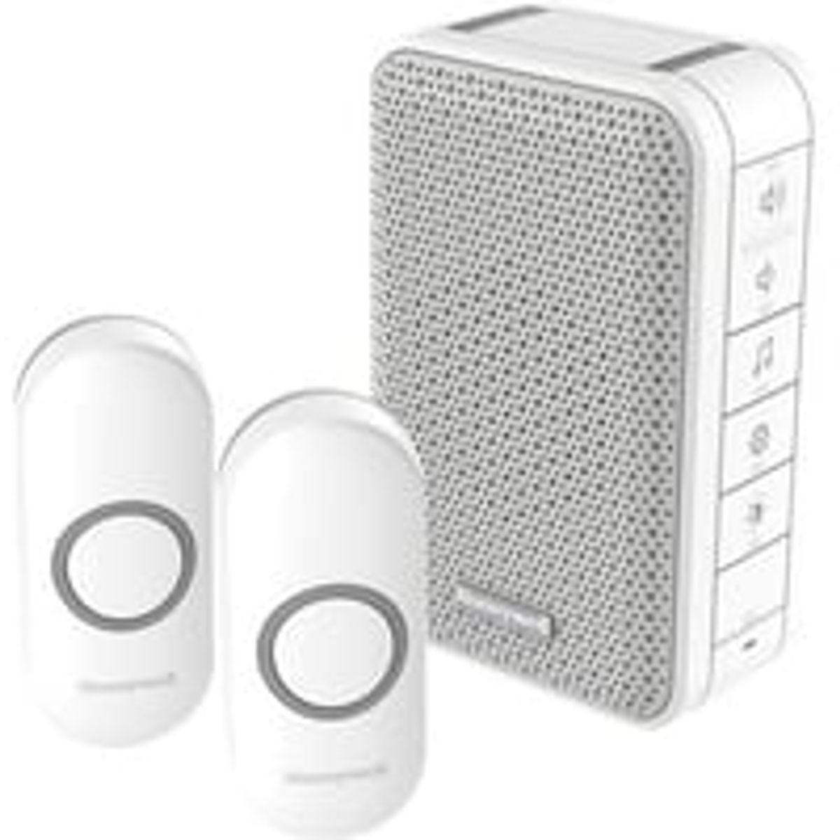 Honeywell - Trdls drklokke kit med LED og 2 Ringetryk, 84DB, hvid, 150 meter