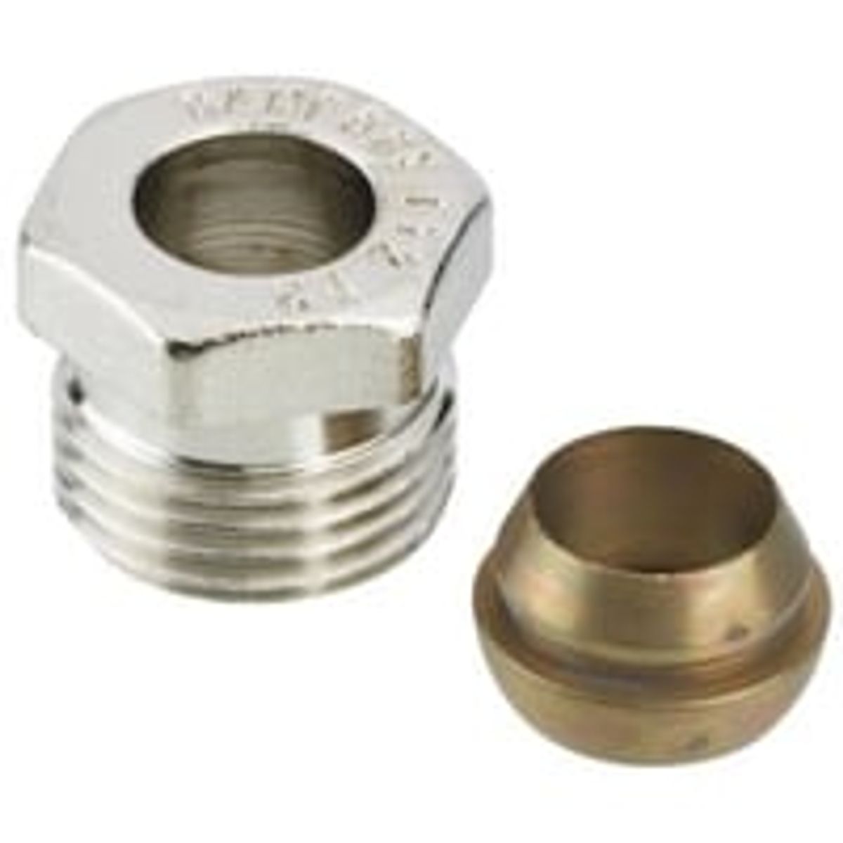 Danfoss klemringsfittings - Koblingsst med trykskrue, 12 mm x " (12 mm stl- og kobberrr)