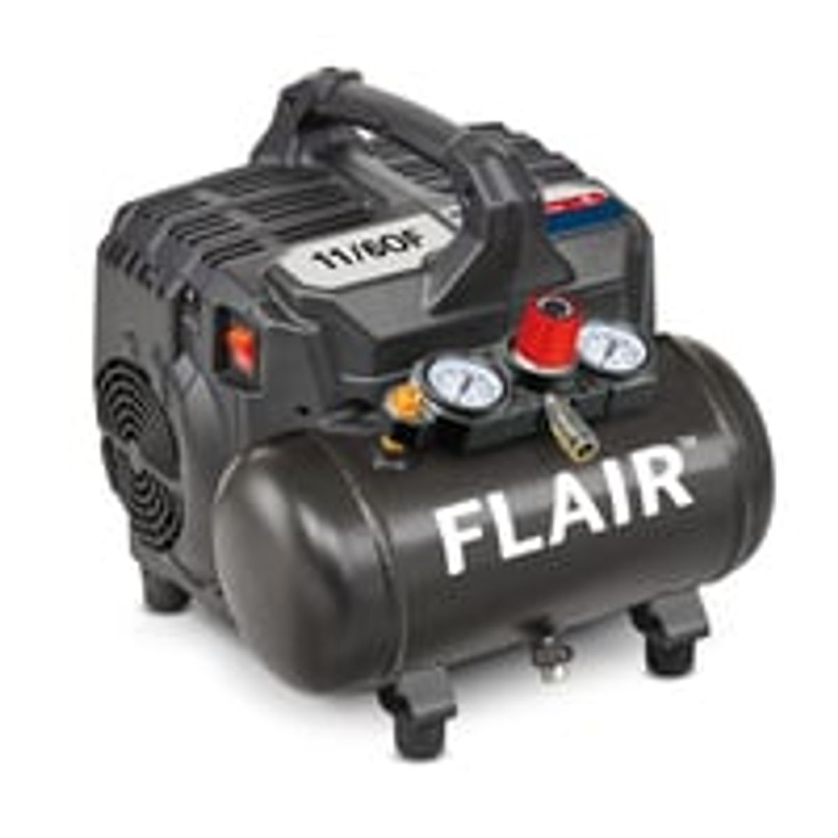 Kompressor Flair 11/6OF, brbar, 230 V, 1,0 HK, 6 l tank, 8 bar, 105 l/min, 59 dB(A)