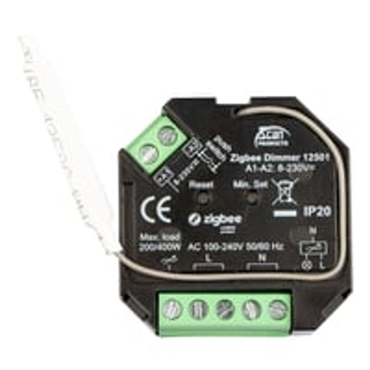 Zigbee 3.0 Box Push Lysdmper, 200W LED (Bagkant) - Scan Products