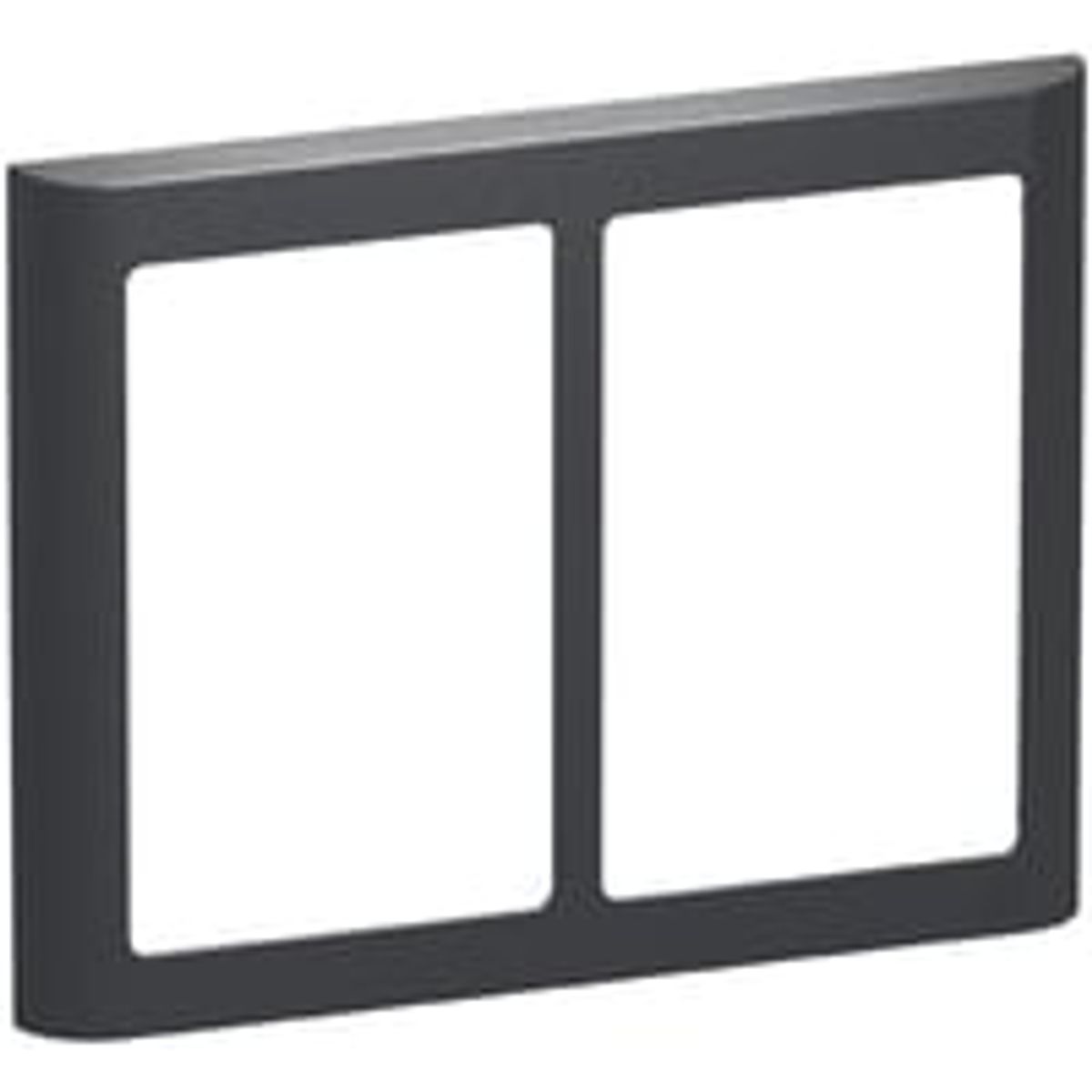 LK FUGA - Soft 63 vandret dobbelt design ramme, 2x1 modul, koksgr