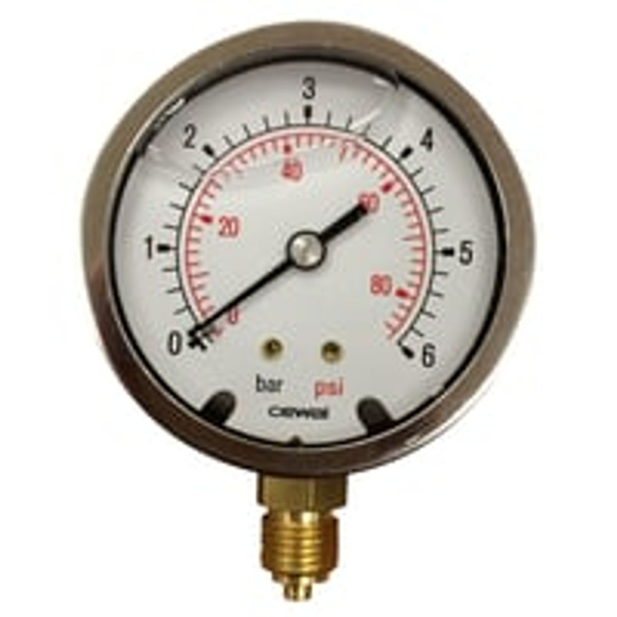 Manometer, 0-6 kg, 1/4", 63mm, glycerinfyldt