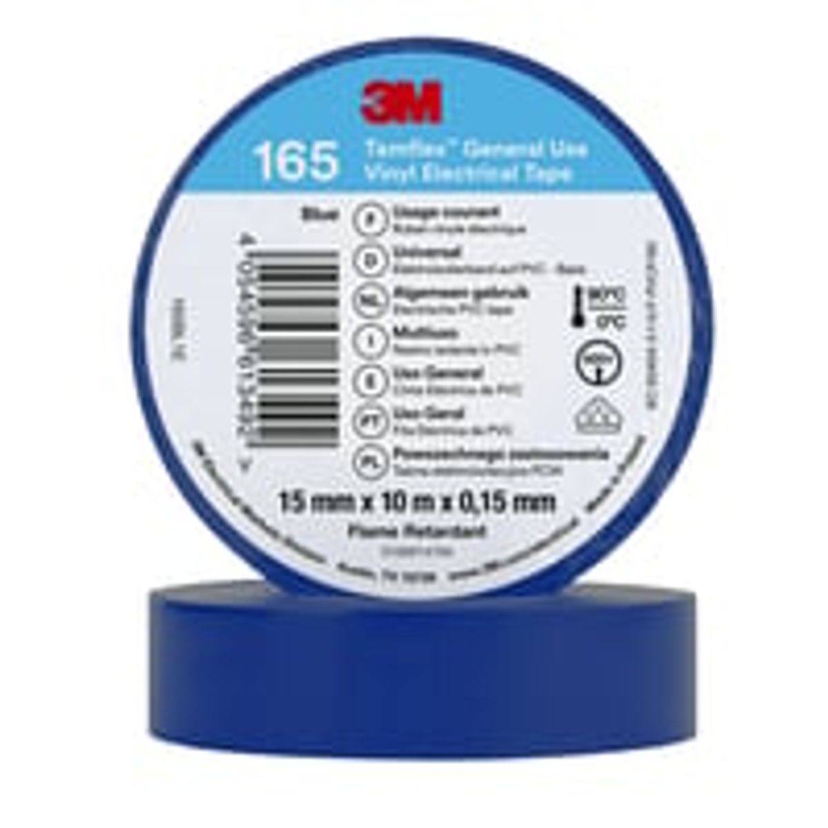 TemflexTM el vinyltape 165 bl 15 mm x 10 m - 3 stk