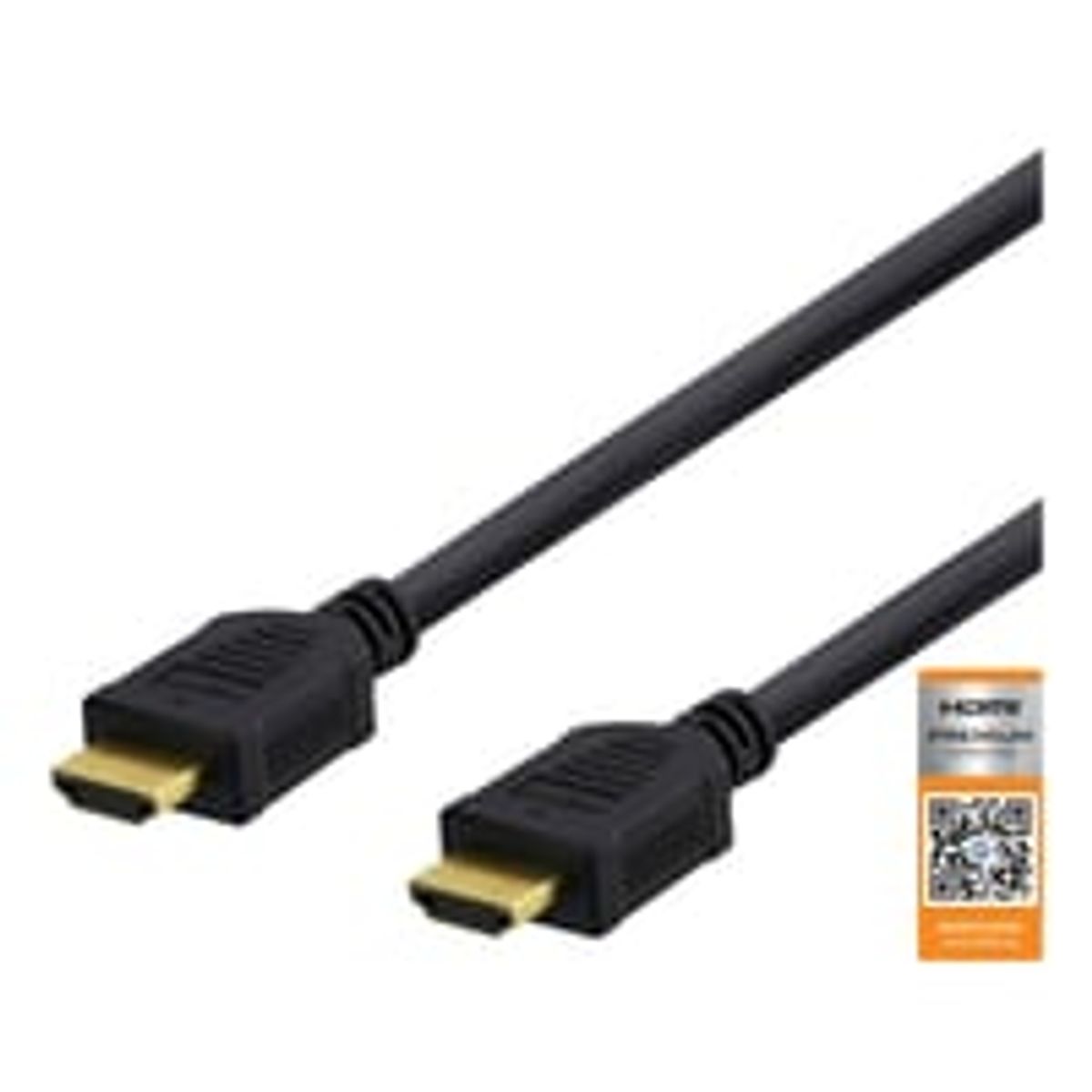 DELTACO High-Speed Premium HDMI kabel, 1m, Ethernet, 4K UHD, sort