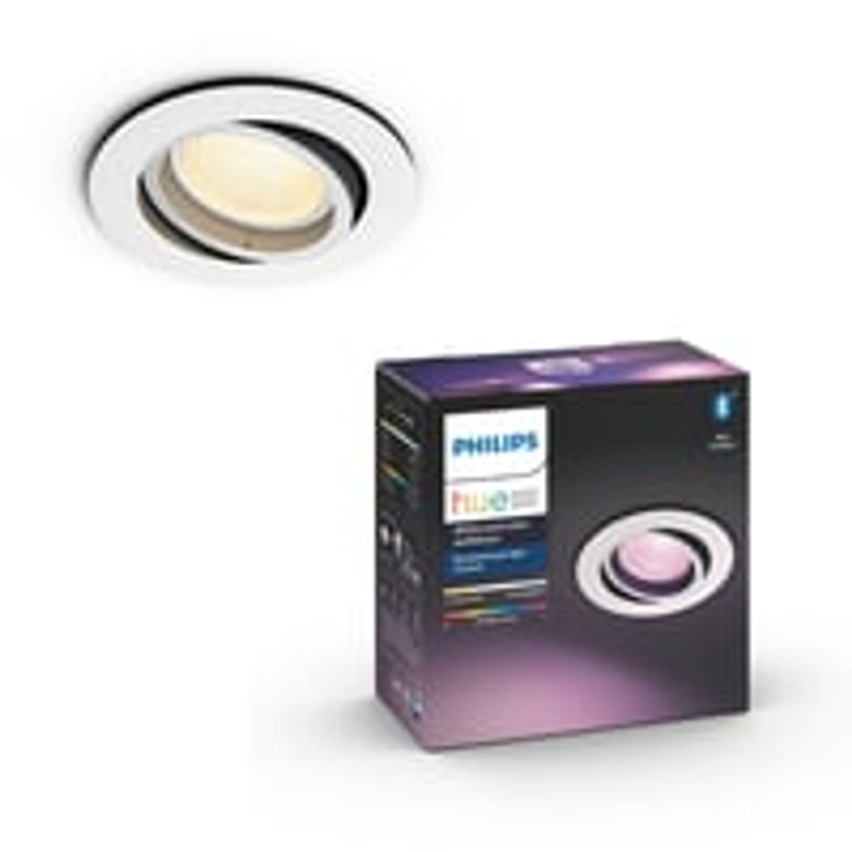 Philips Hue Centura indbygningsspot, white color ambiance, LED, rund, hvid, bluetooth