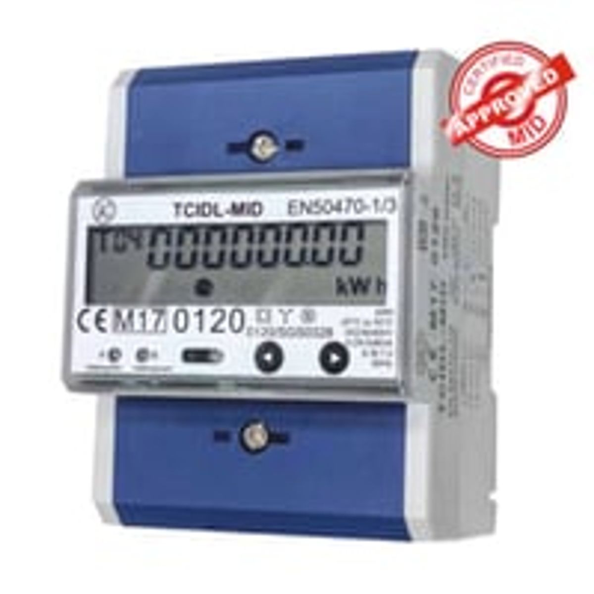 KWH mler 3-faset LCD 5(80)A 4M MID S0-snitflade RS485, TCIDL-MID