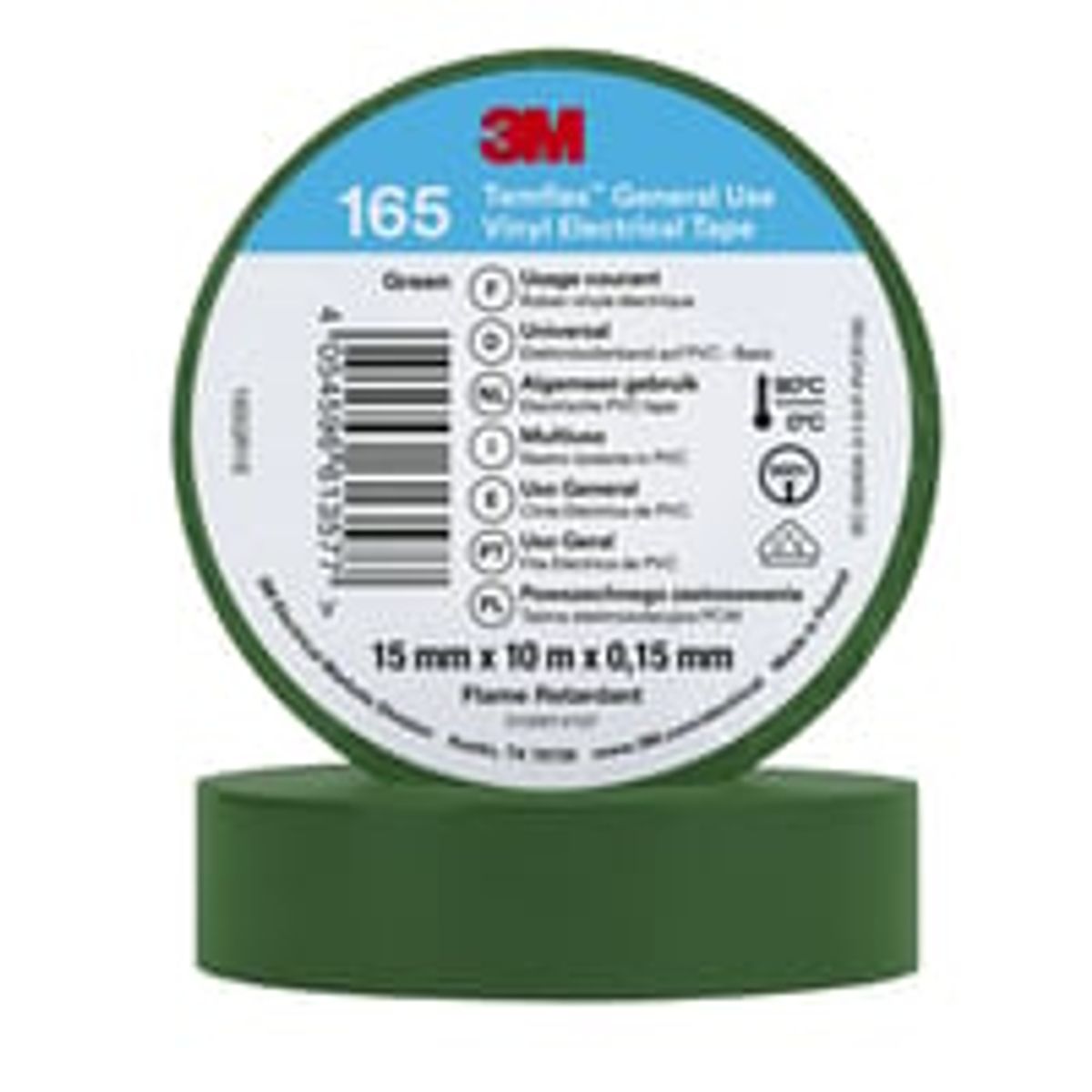 Temflex EL Vinyltape 165 15 mm x 10 m, grn