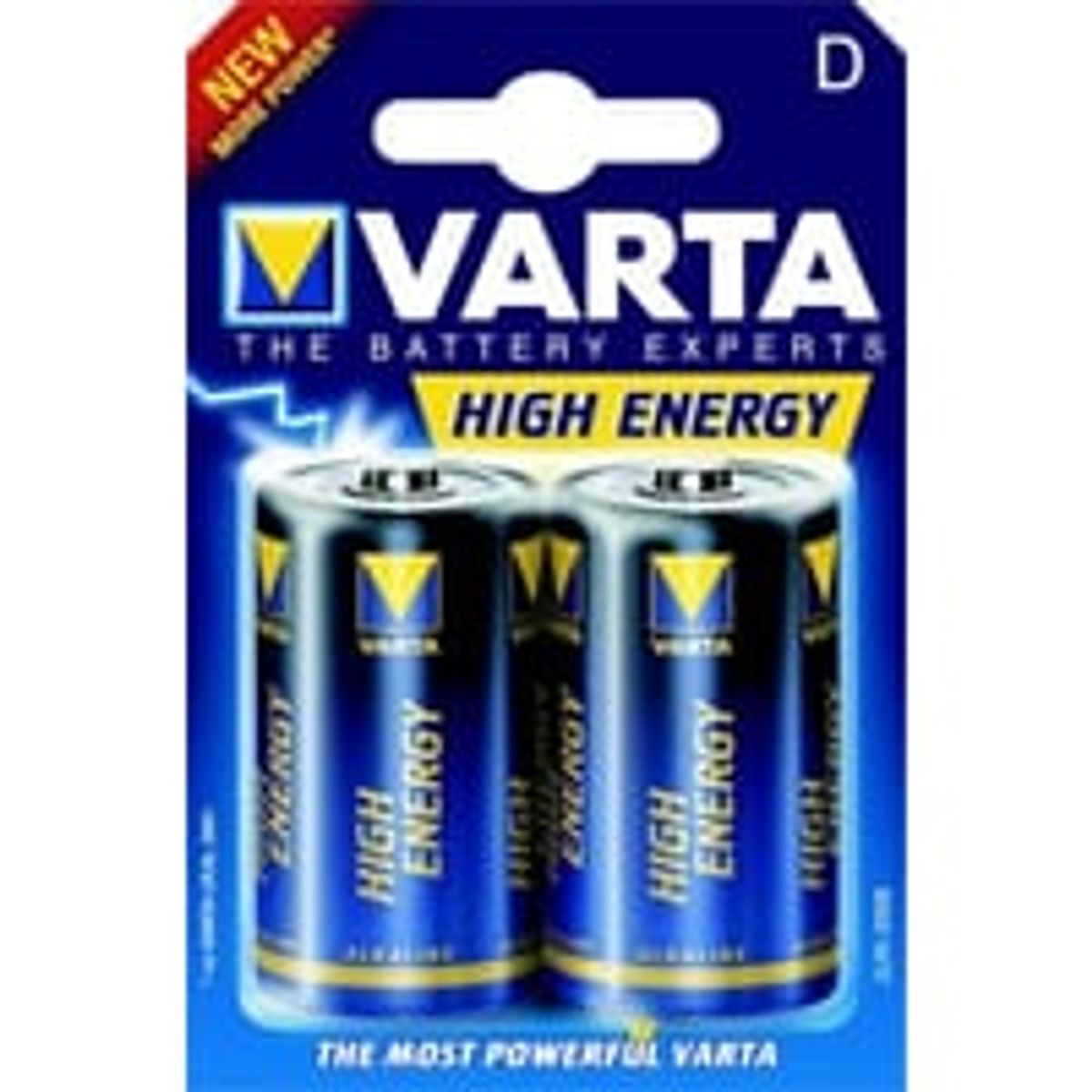 Alkaline High Energy batteri LR20-B2 D 1,5V - 2 stk