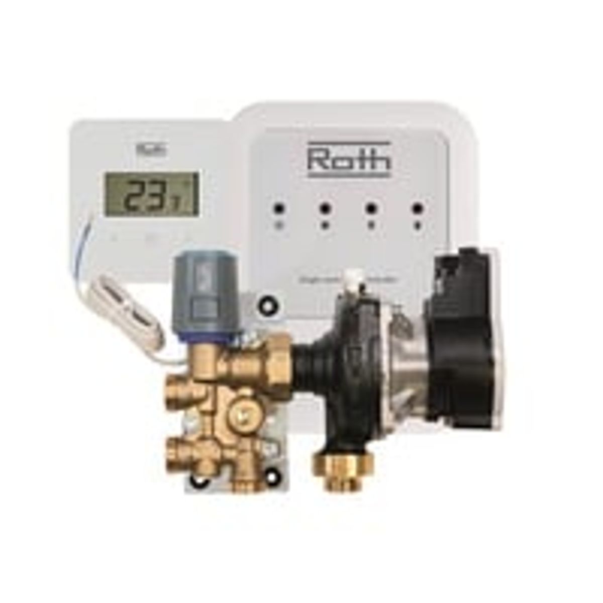 Roth minishunt med trdls regulering, rumtermostat med display