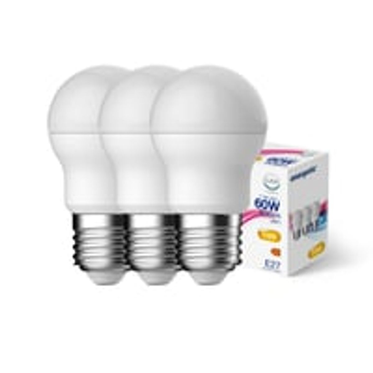 LED kronepre E27, 7,8W, 2700K, 806 lumen, G45, hvid, 3 pak- Nordlux