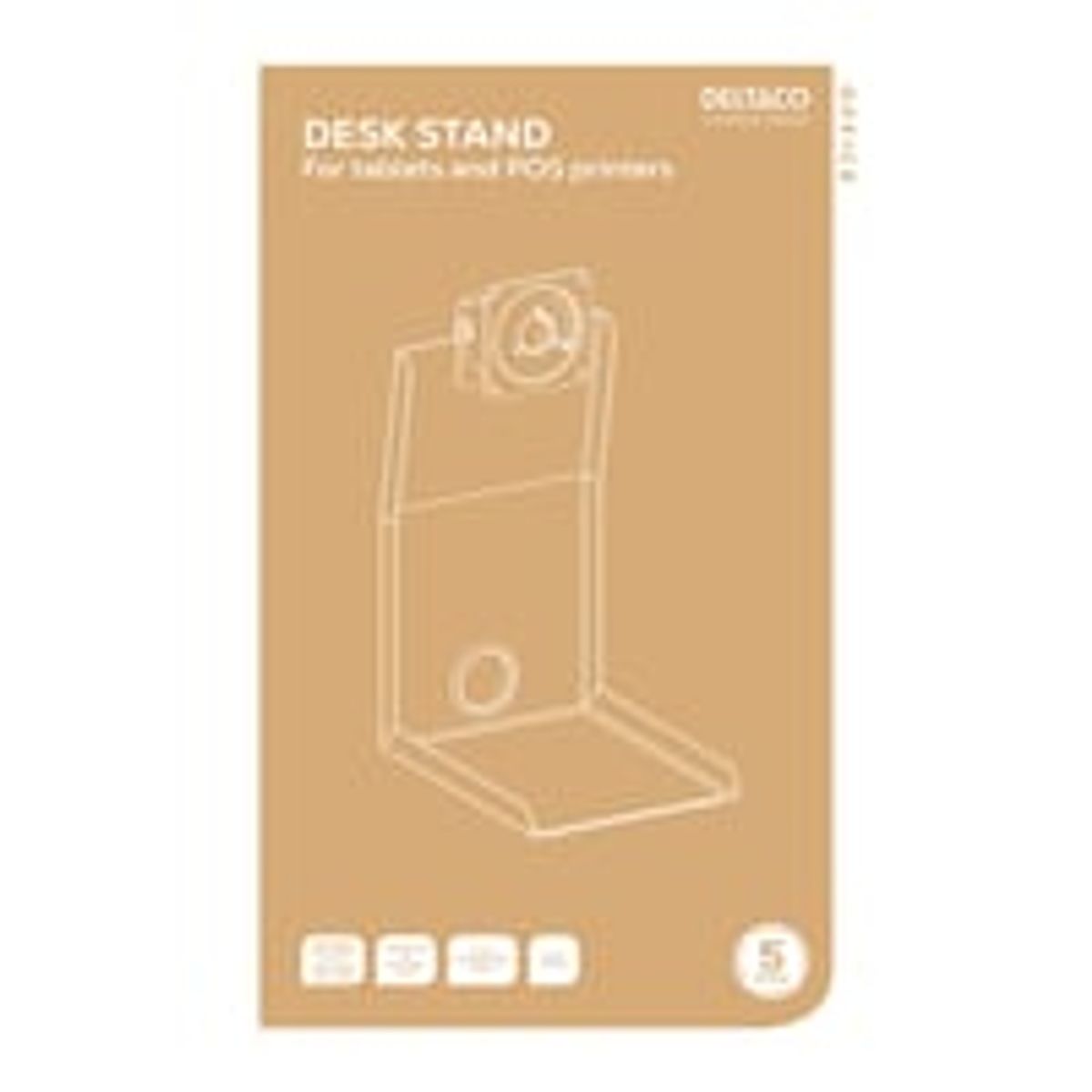 OFFICE desk stand for tablets with POS printer holder - Deltaco