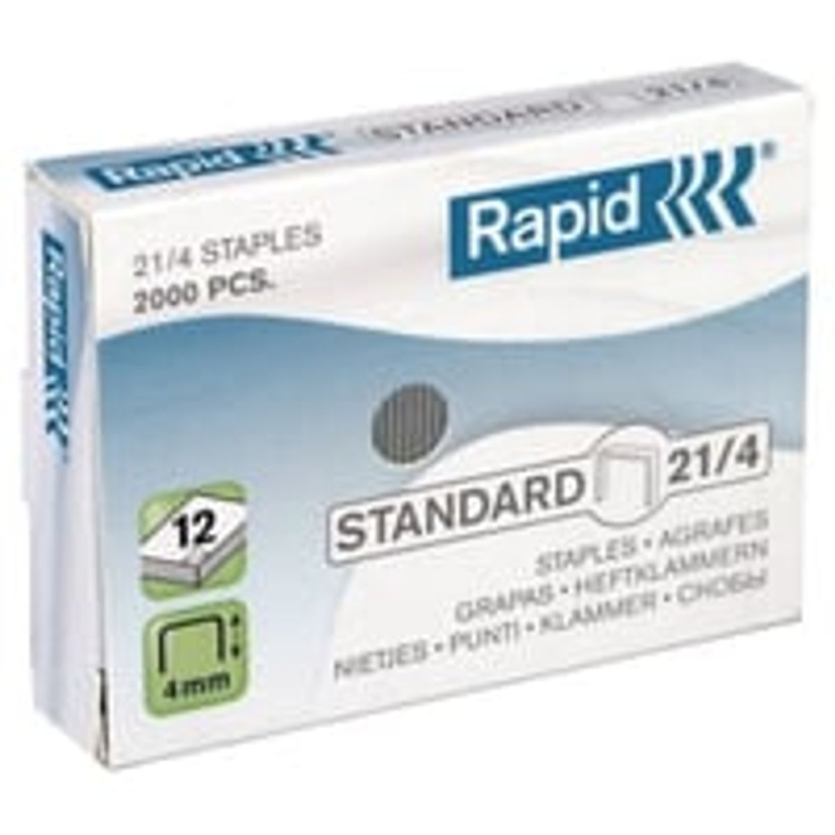 Rapid 21/4 hfteklamme, 4 mm benlngde - 2000 stk