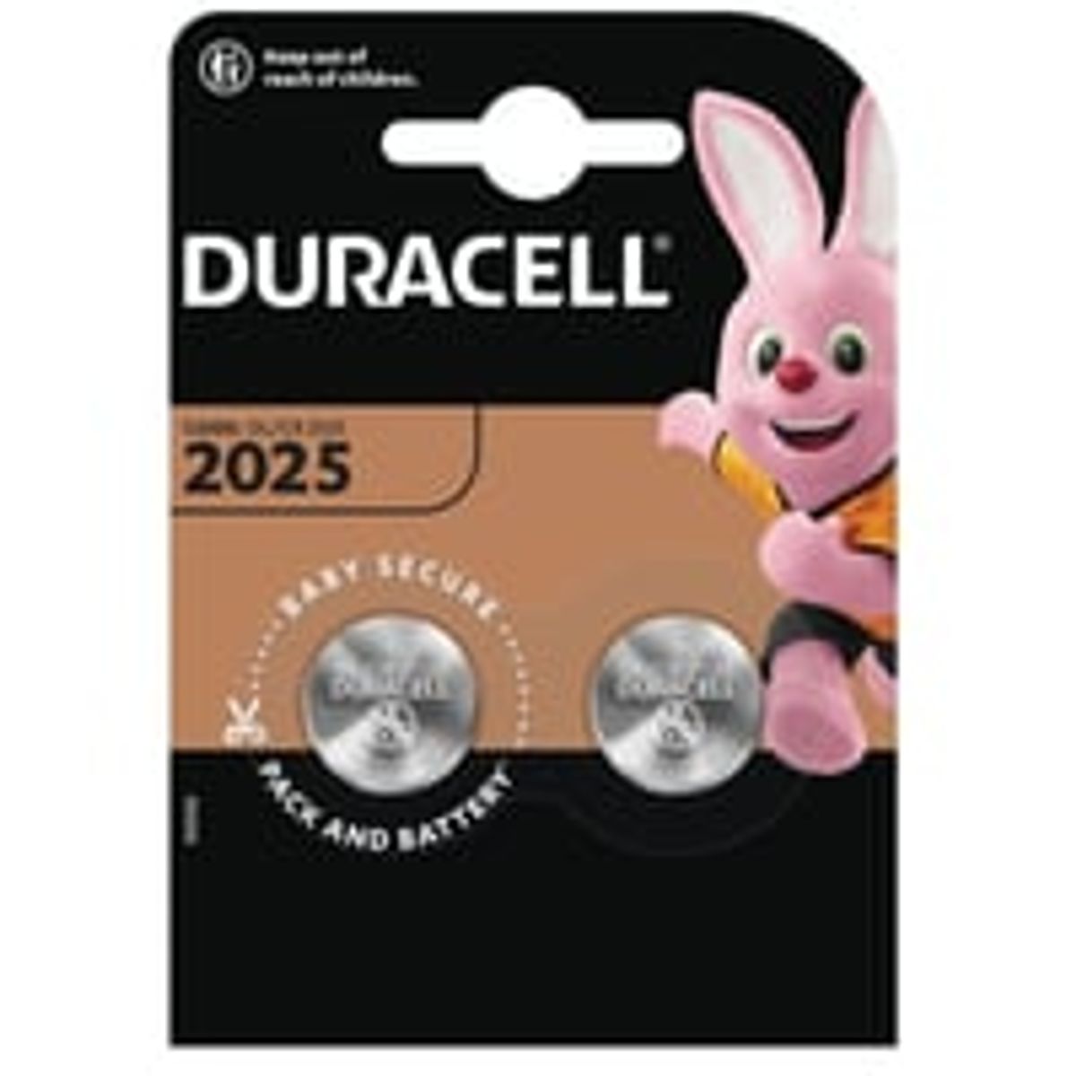 Duracell batteri, Electronics CR2025, 2 stk.