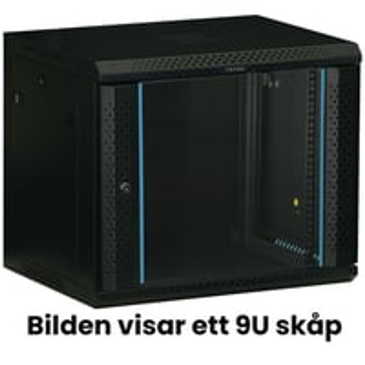 19" vgkabinet, 6U, 600 450, glasdr, sort - Toten