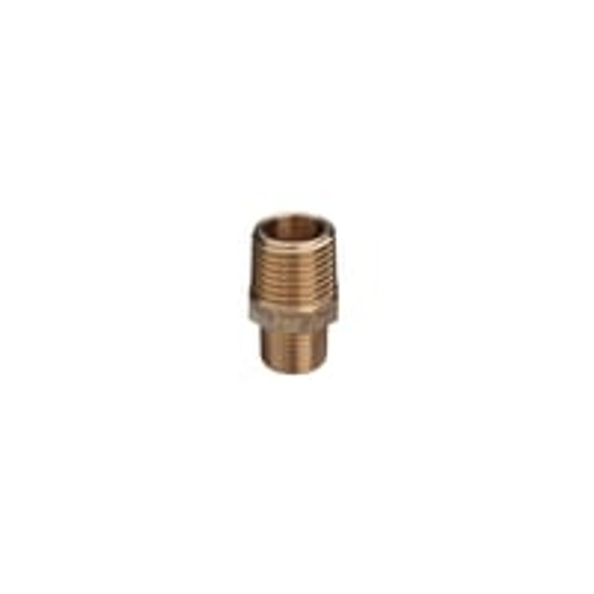 Brystnippel 1/2" x 3/8" Rdgods Silicium Bronze, DVGW Godkendt