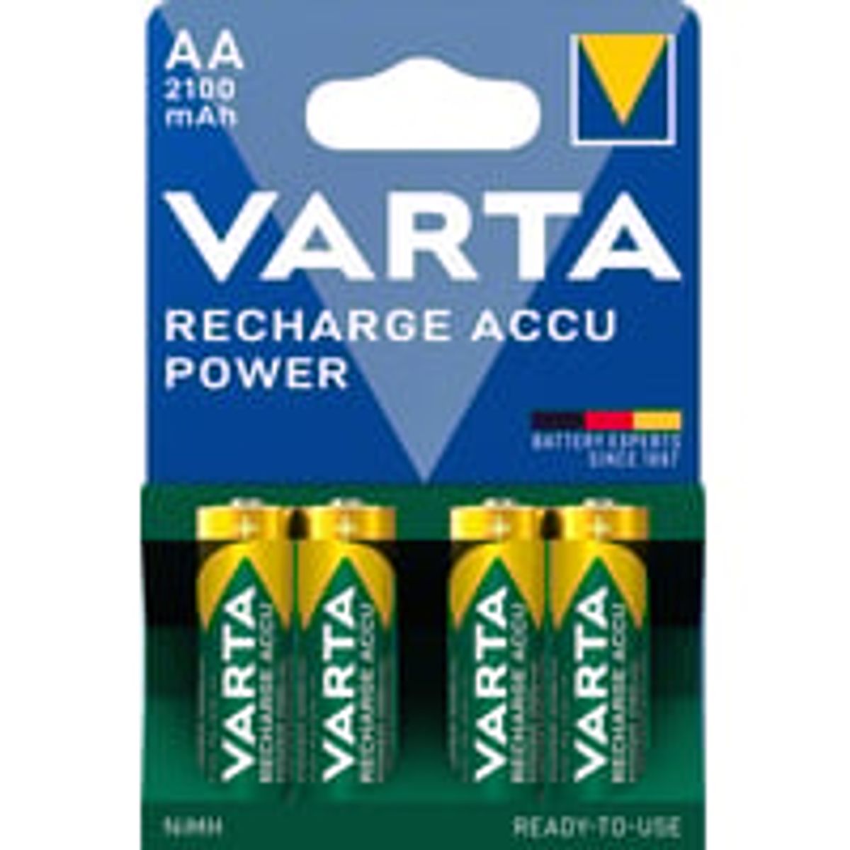 Varta genopladelige AA batterier, 2100mAh, 1.2V, 4-pak