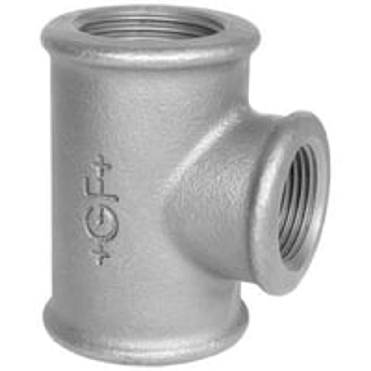 Galvaniseret tee m. muffer - 1" x 1" x 1"